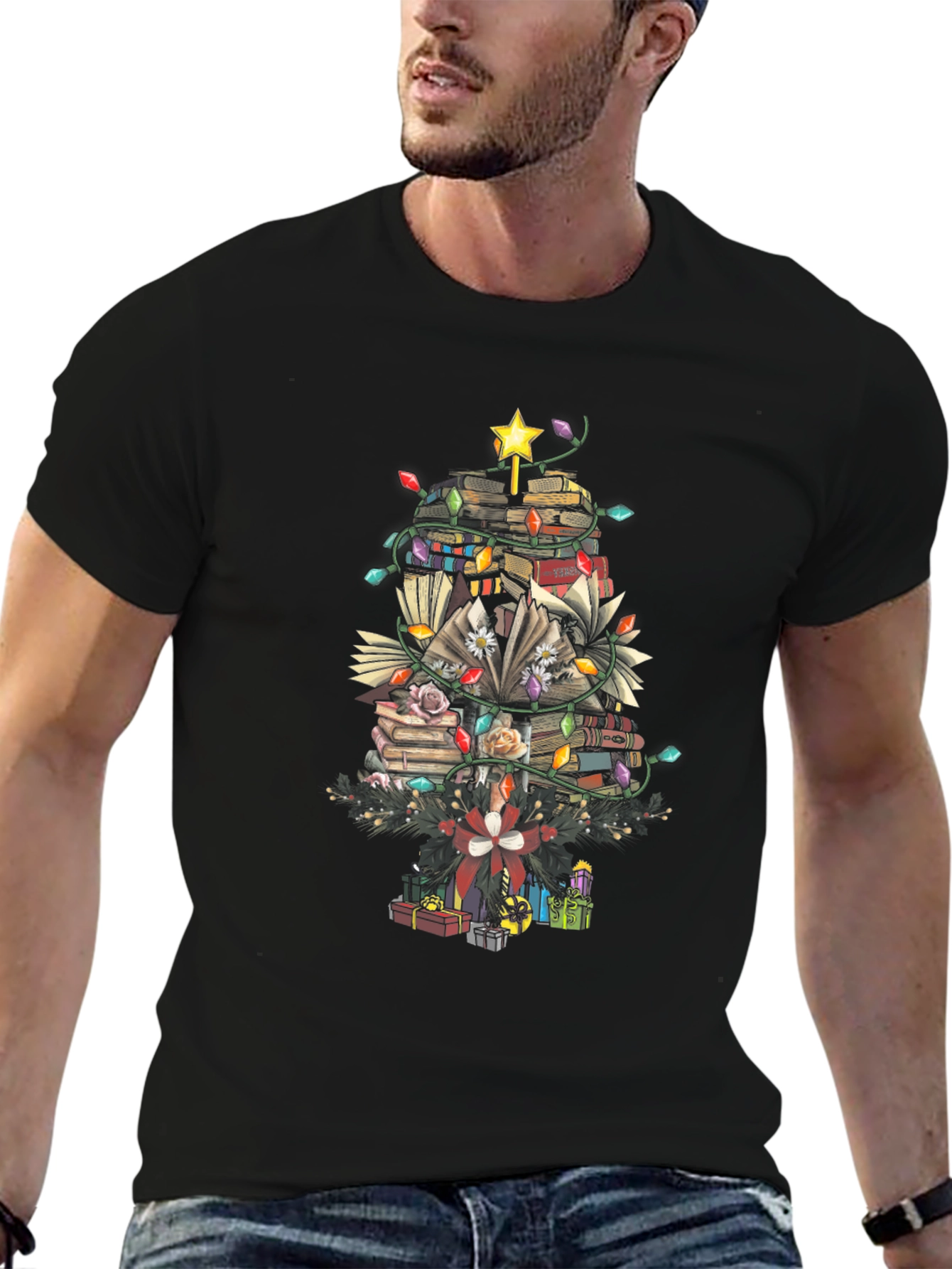 Book Christmas Tree T-Shirt