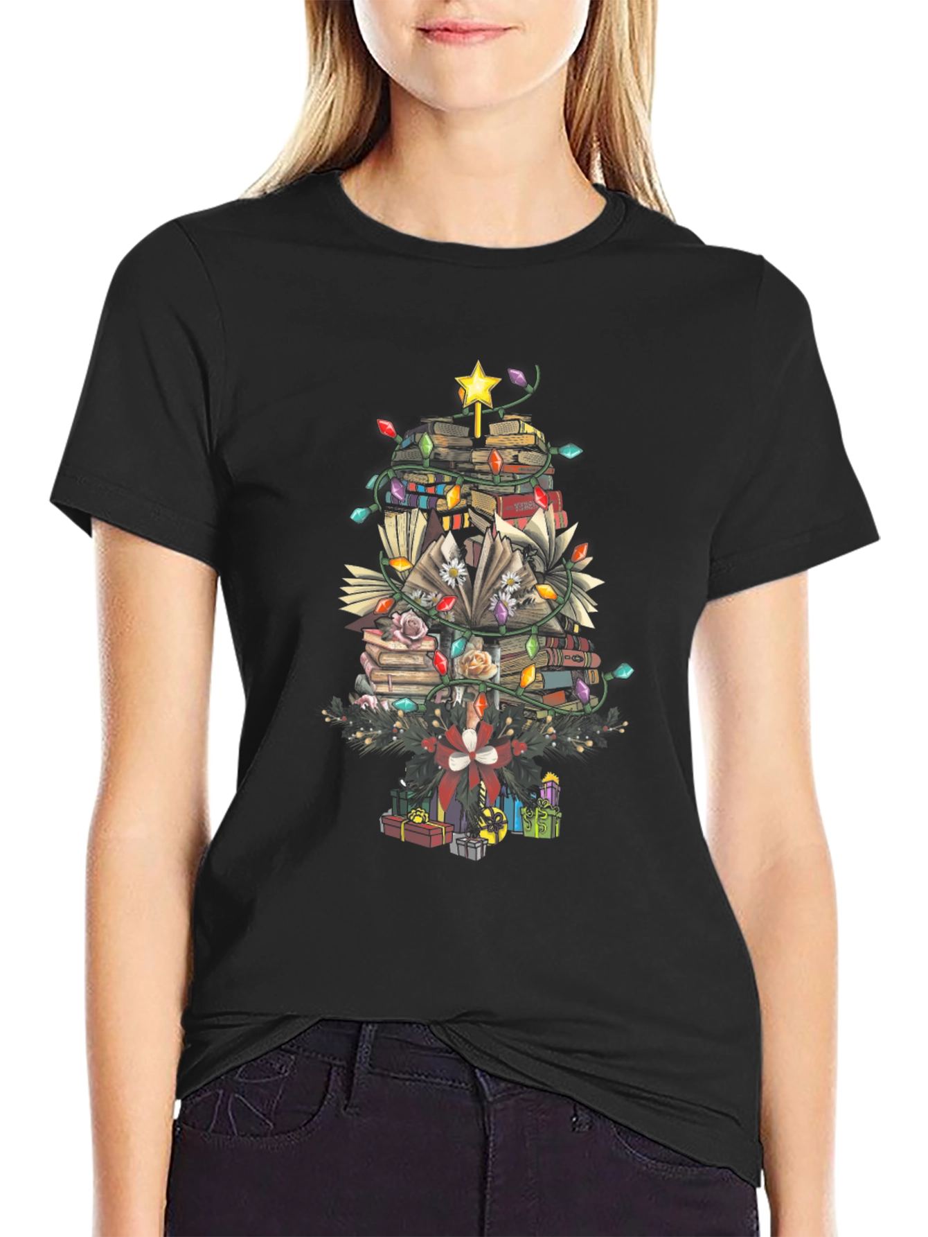 Book Christmas Tree T-Shirt