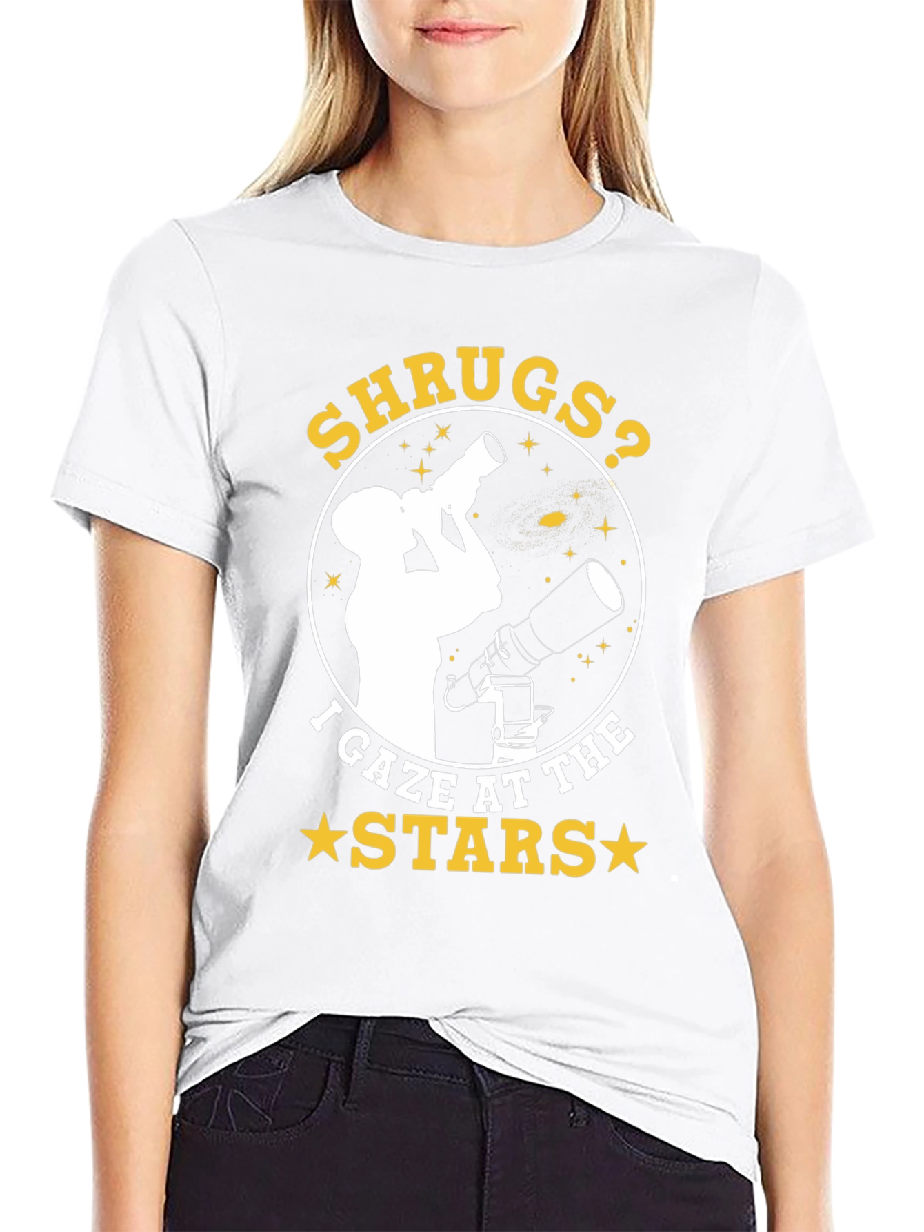 Shrugs? I Gaze at the Stars - Graphic T-Shirt