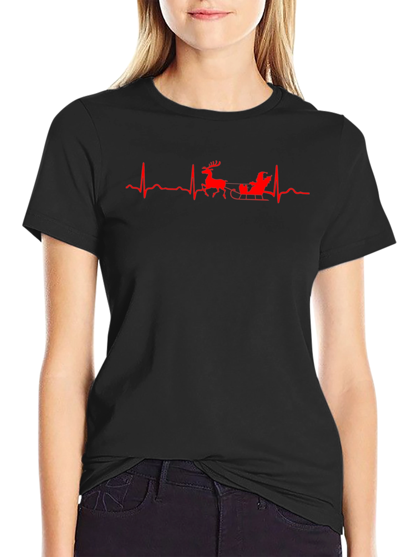 Santa Heartbeat T-Shirt - Holiday Cheer!
