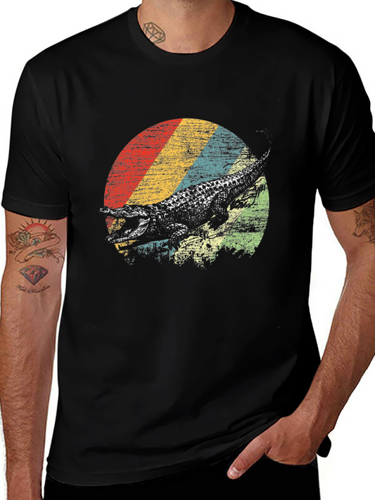 Retro Alligator Graphic Tee - Vintage Style T-Shirt