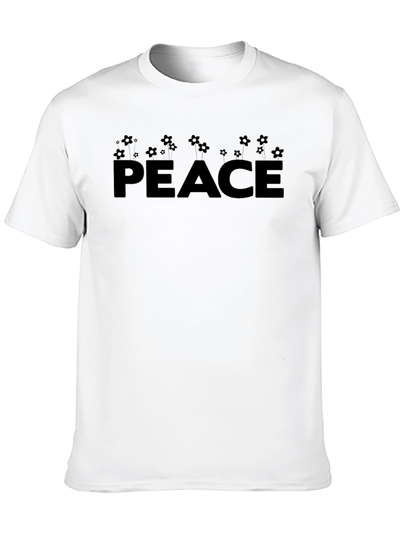 Peace Graphic Tee - Black Cotton T-Shirt