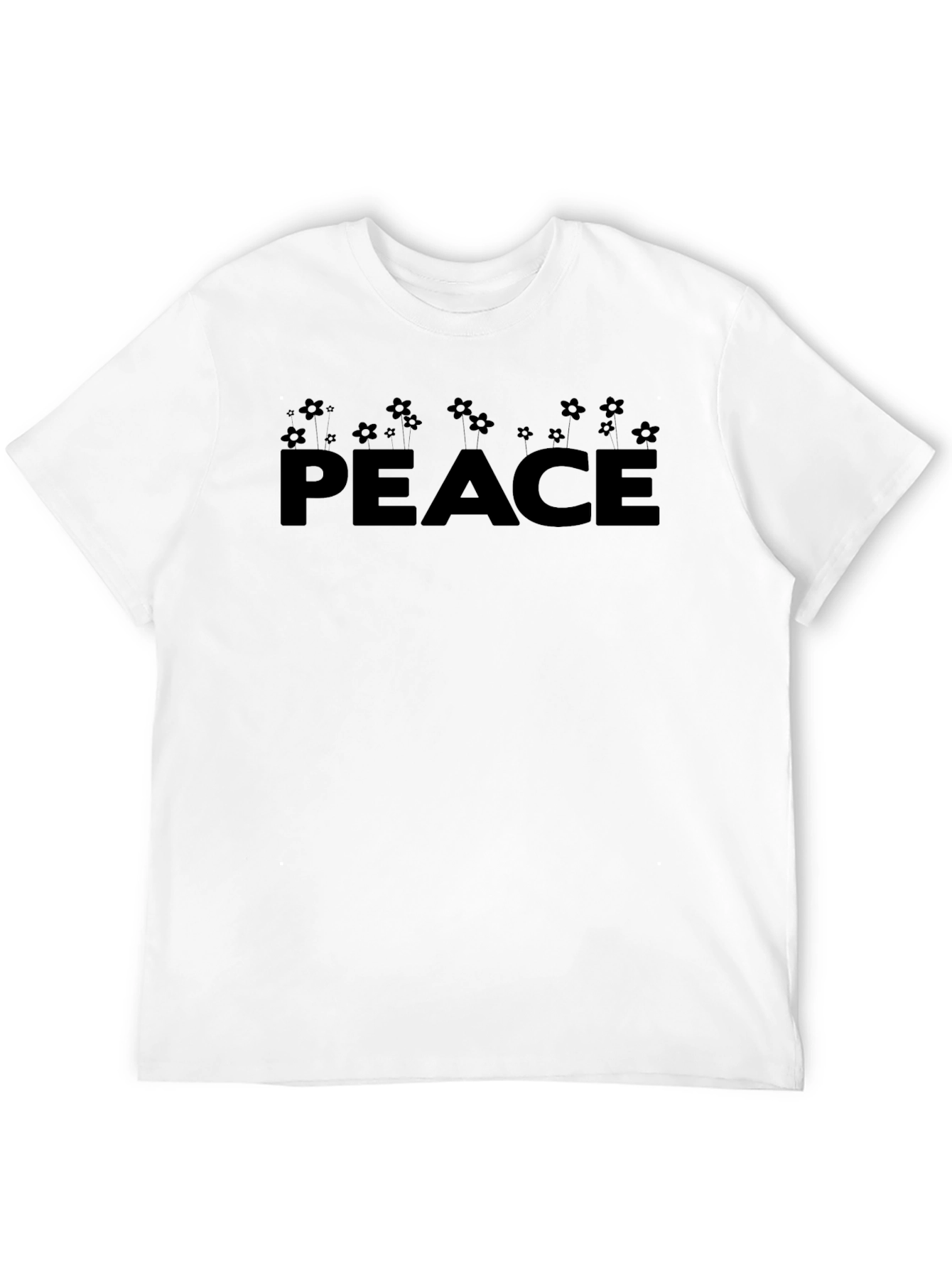 Peace Graphic Tee - Black Cotton T-Shirt