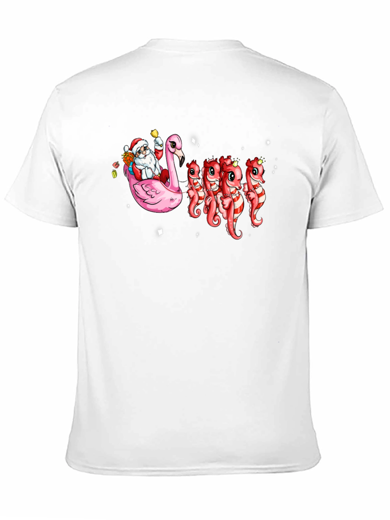 Santa Flamingo & Seahorse Christmas T-Shirt