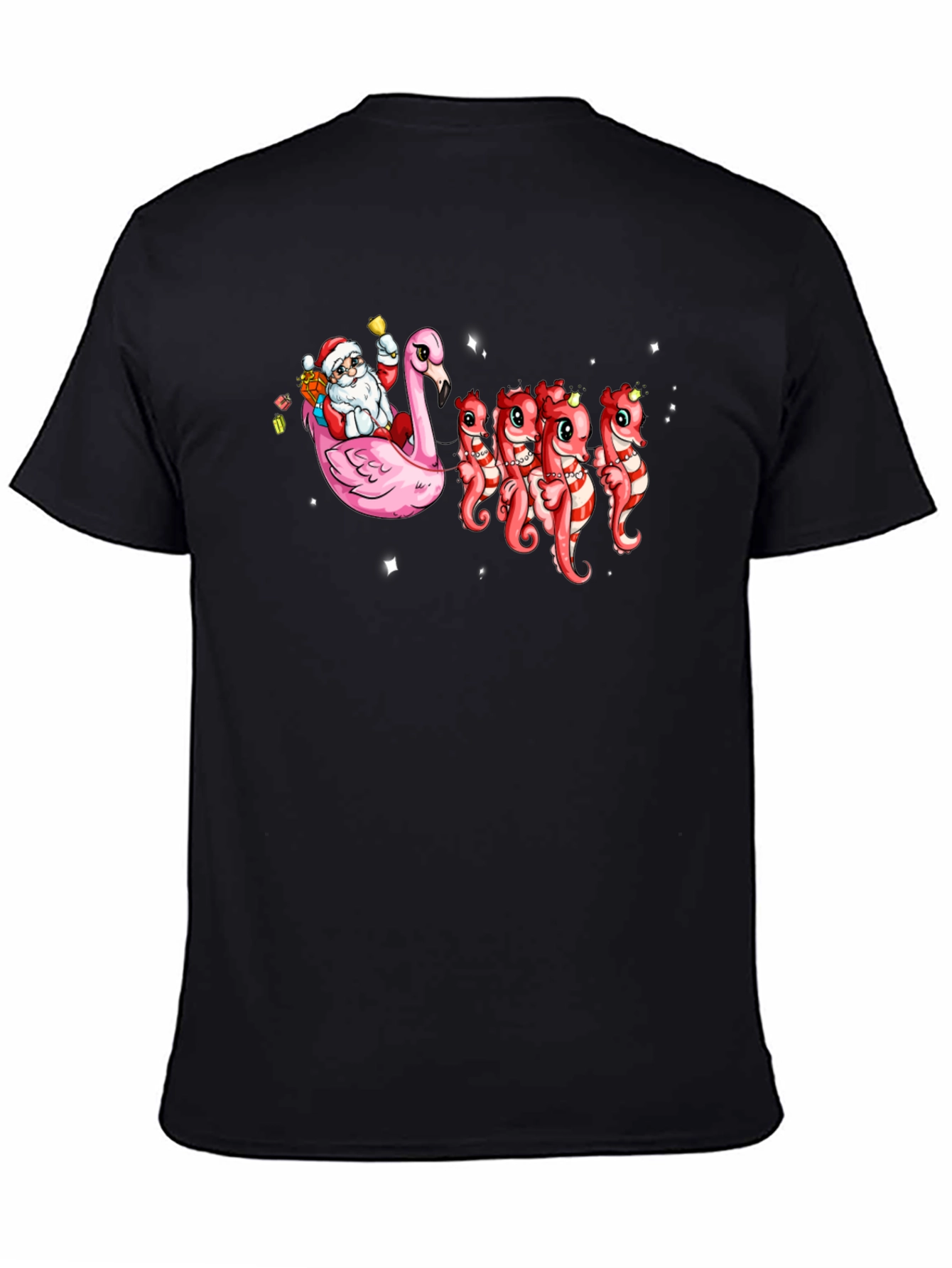 Santa Flamingo & Seahorse Christmas T-Shirt
