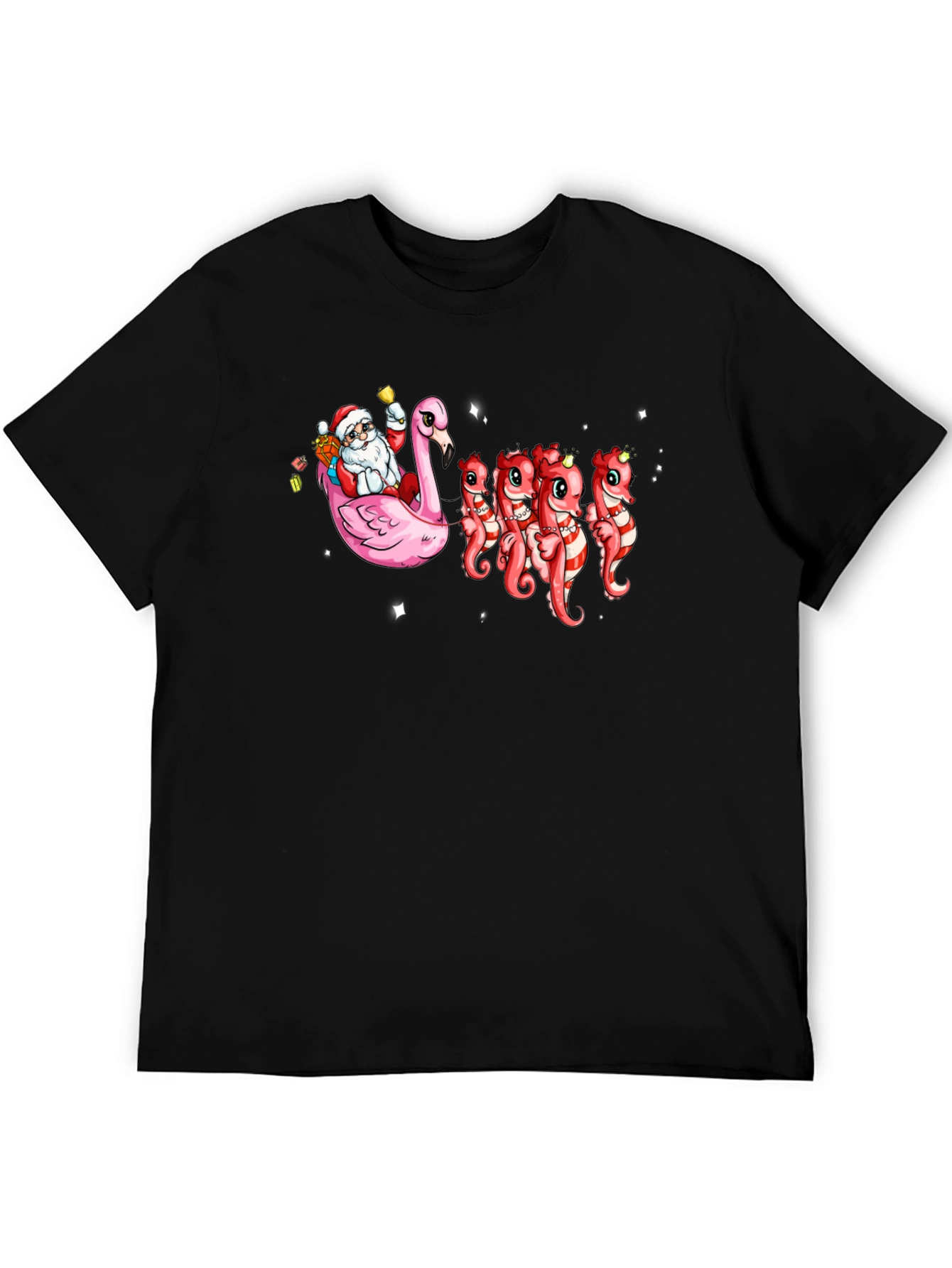 Santa Flamingo & Seahorse Christmas T-Shirt