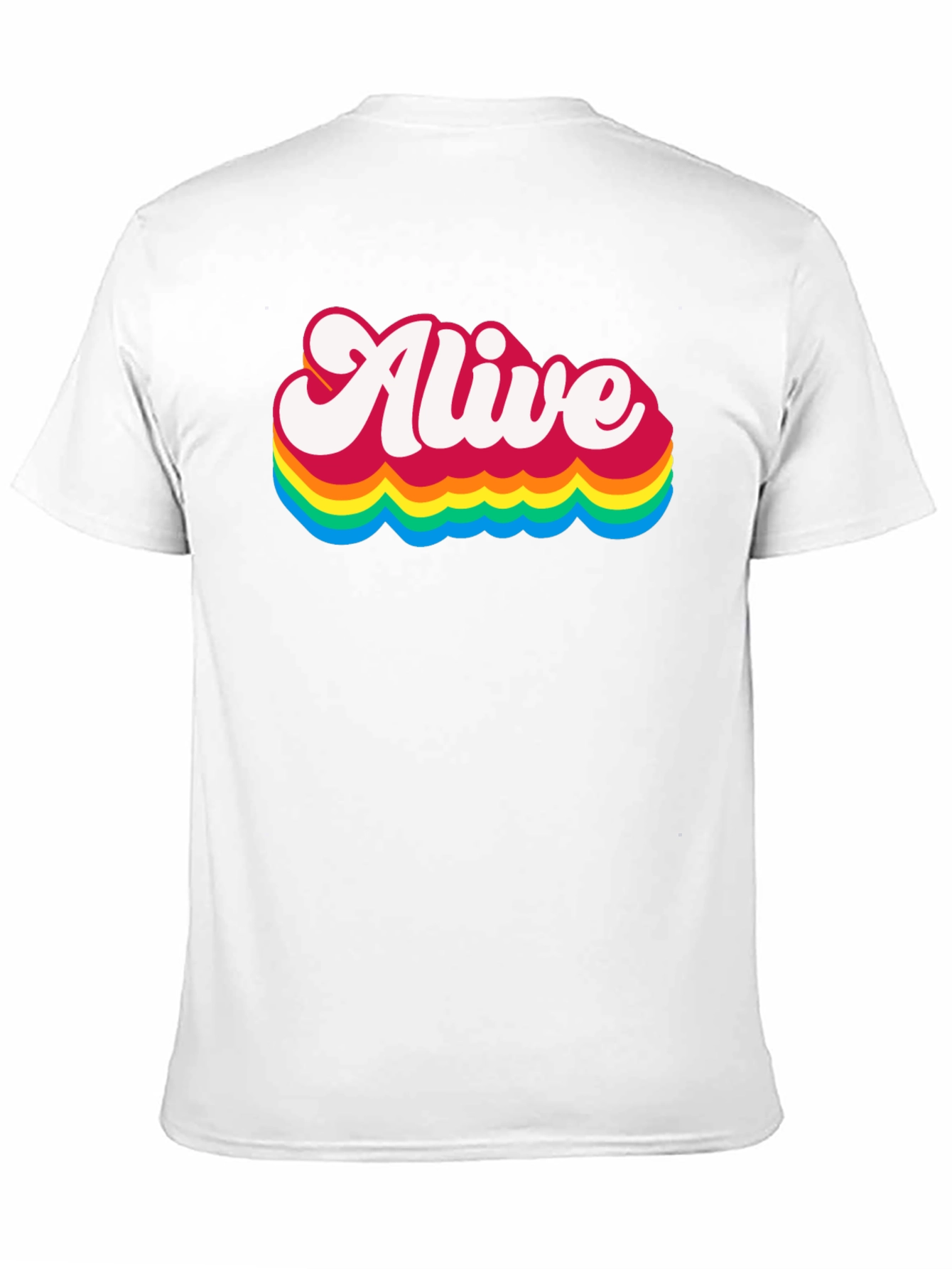 Alive Rainbow Graphic Tee - Retro Style Black T-Shirt