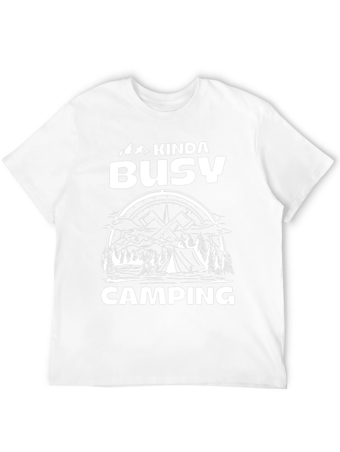 Kinda Busy Camping Black Graphic T-Shirt