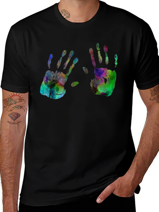 Rainbow Handprint T-Shirt - Unique Colorful Design