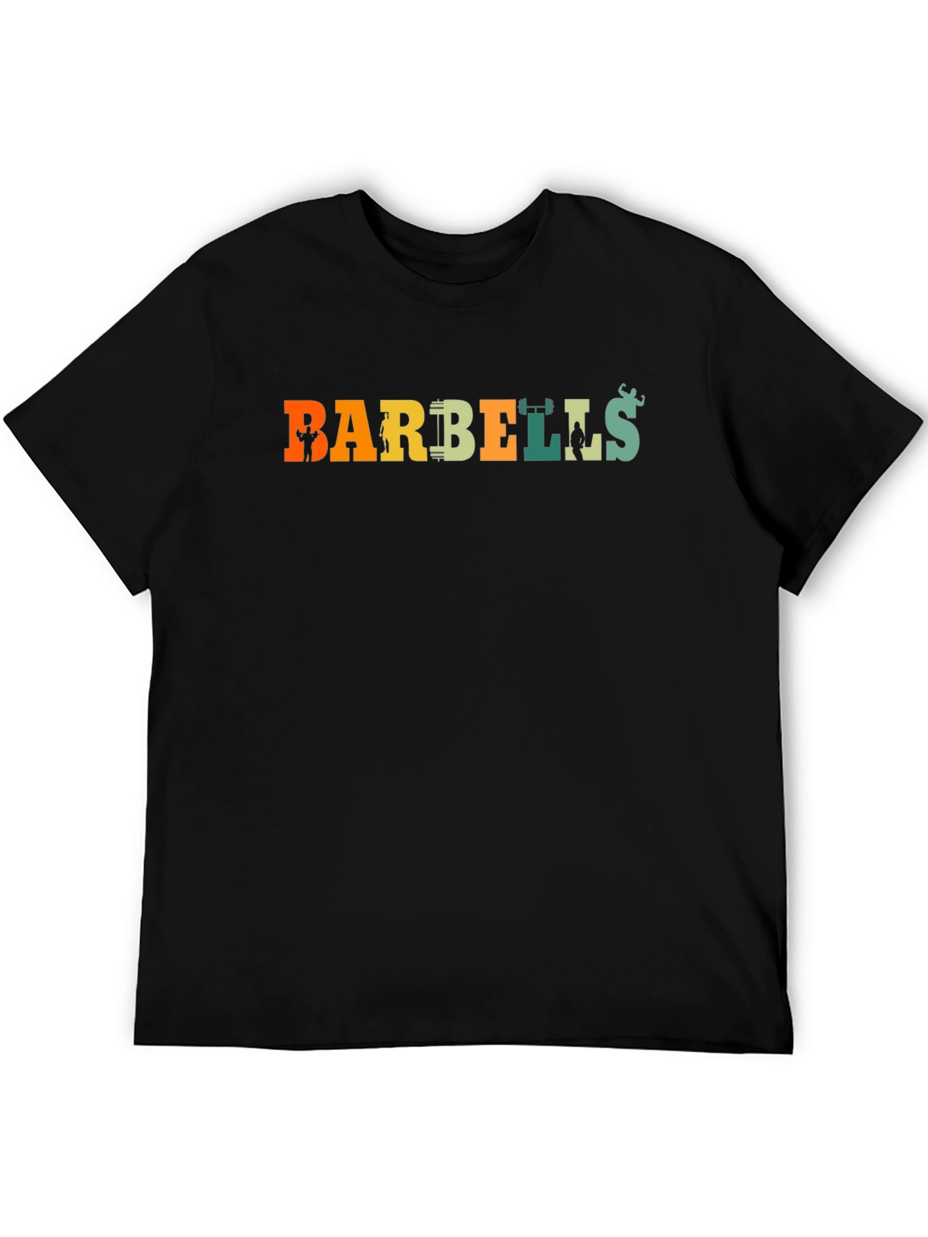 Barbells Graphic Tee - Retro Gym Shirt