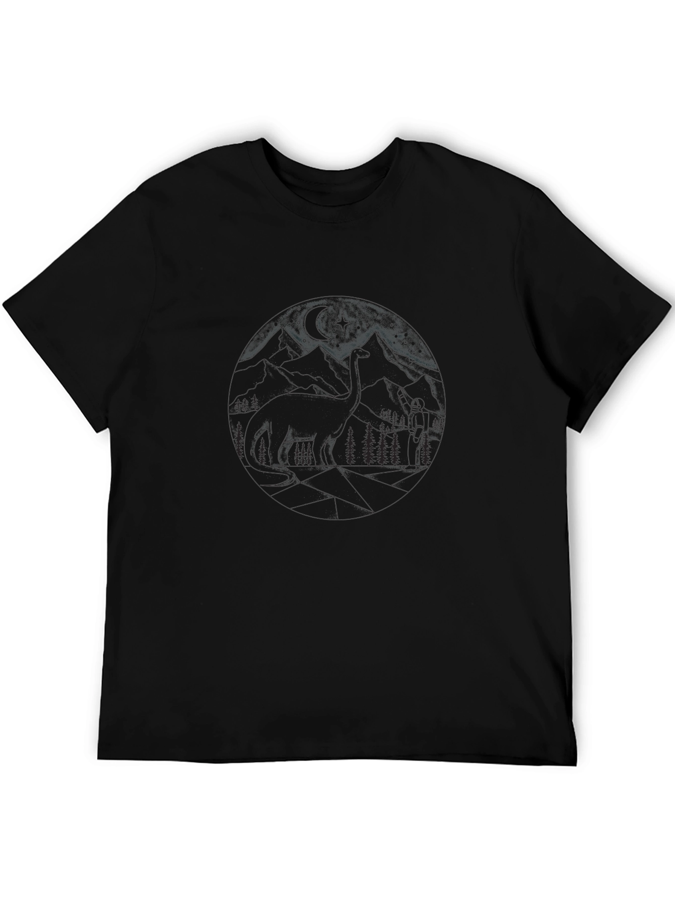 Nature Mountain Graphic Black T-Shirt
