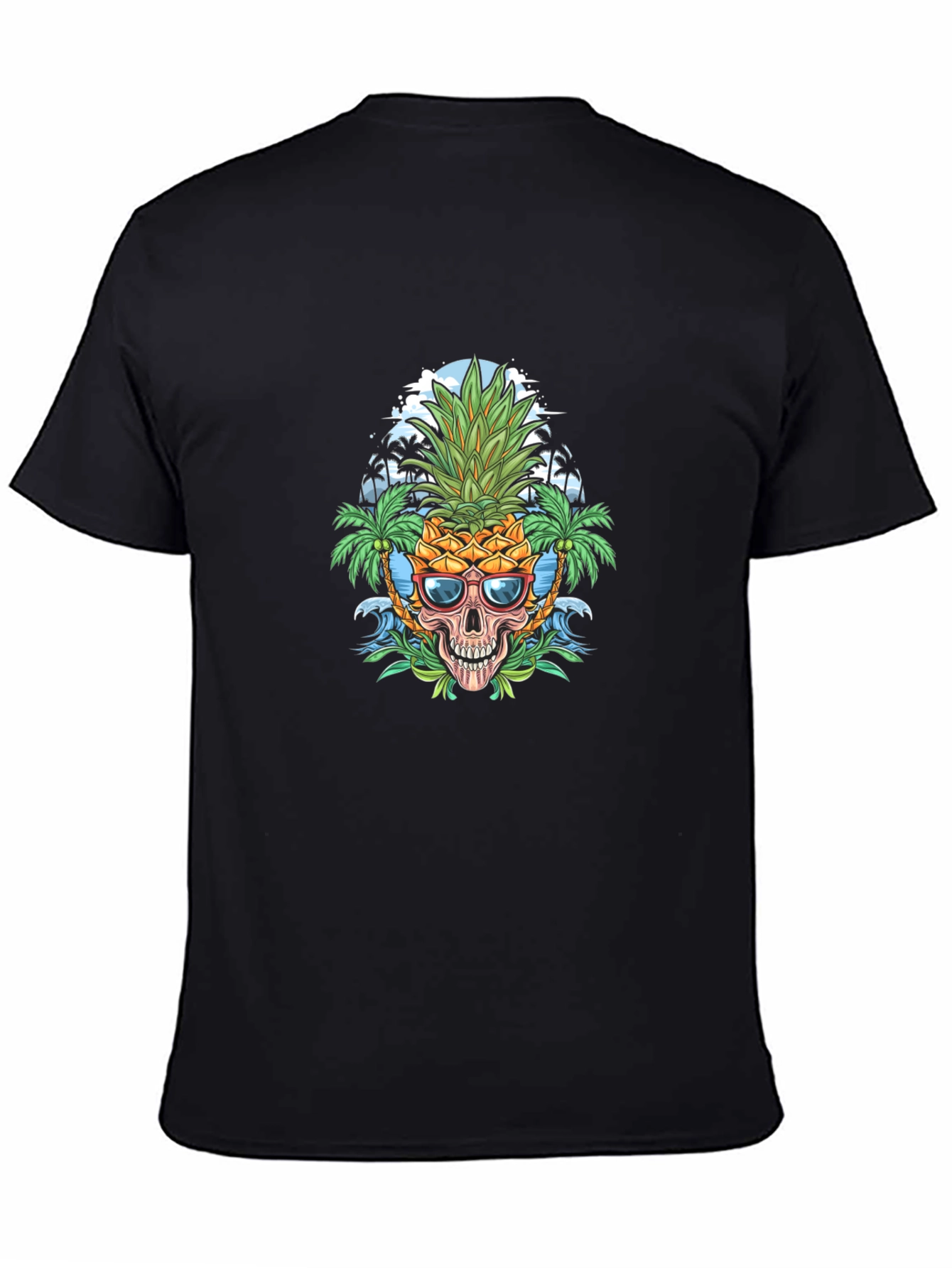 Pineapple Skull Graphic Tee - Tropical Vibes