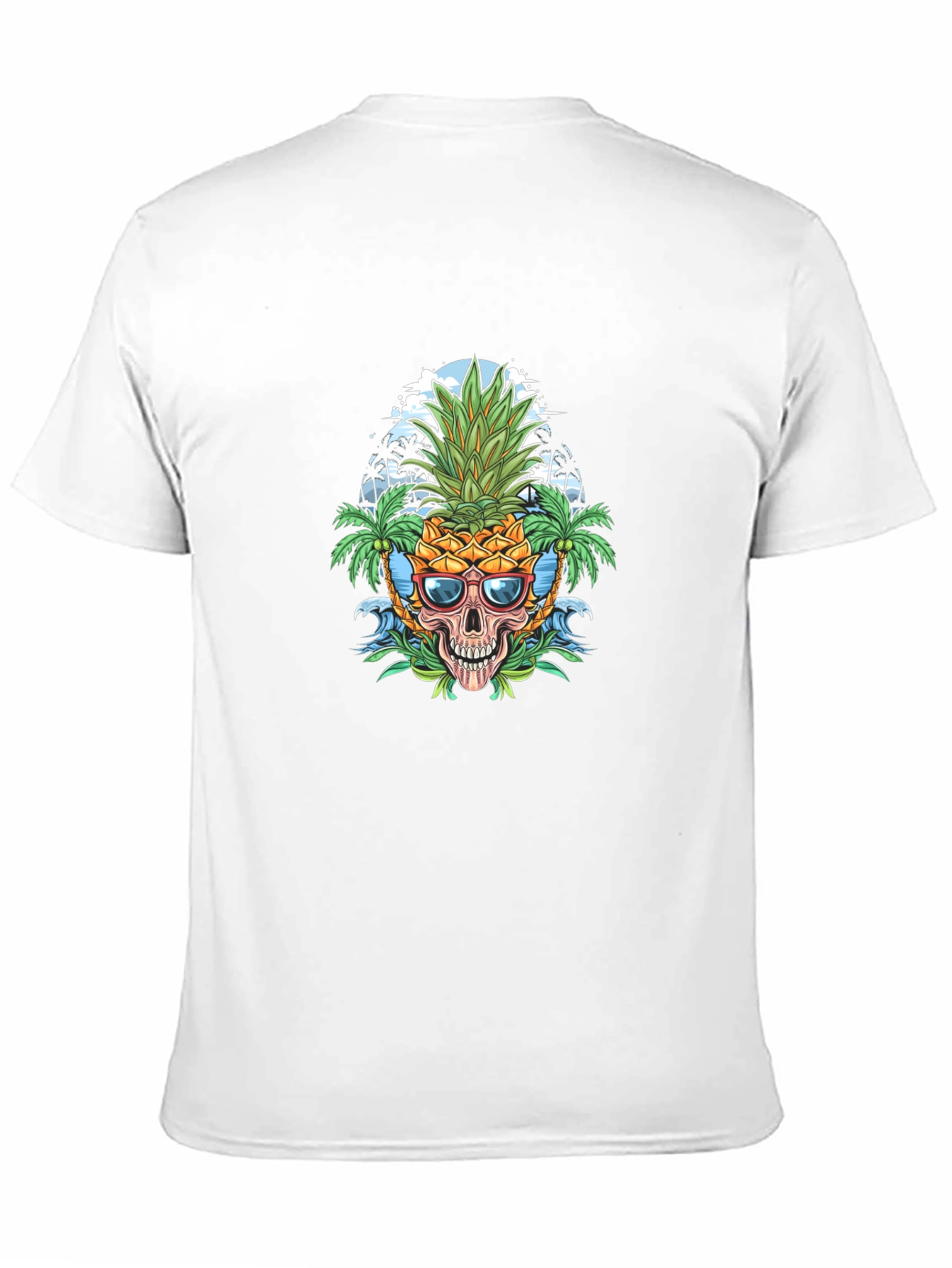 Pineapple Skull Graphic Tee - Tropical Vibes