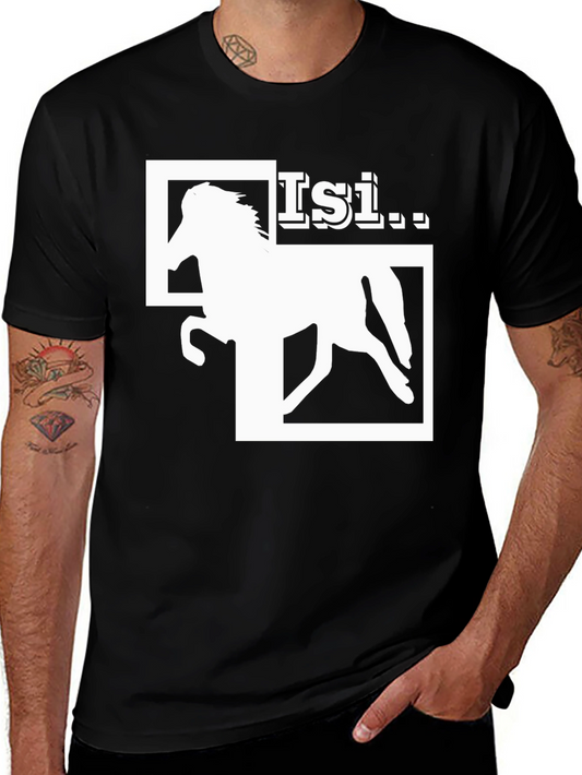 Isi Horse Graphic T-Shirt - Black Cotton Tee
