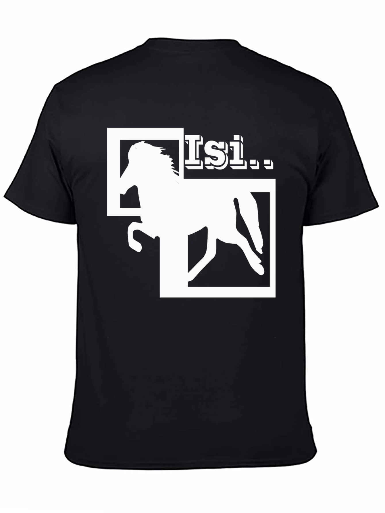 Isi Horse Graphic T-Shirt - Black Cotton Tee