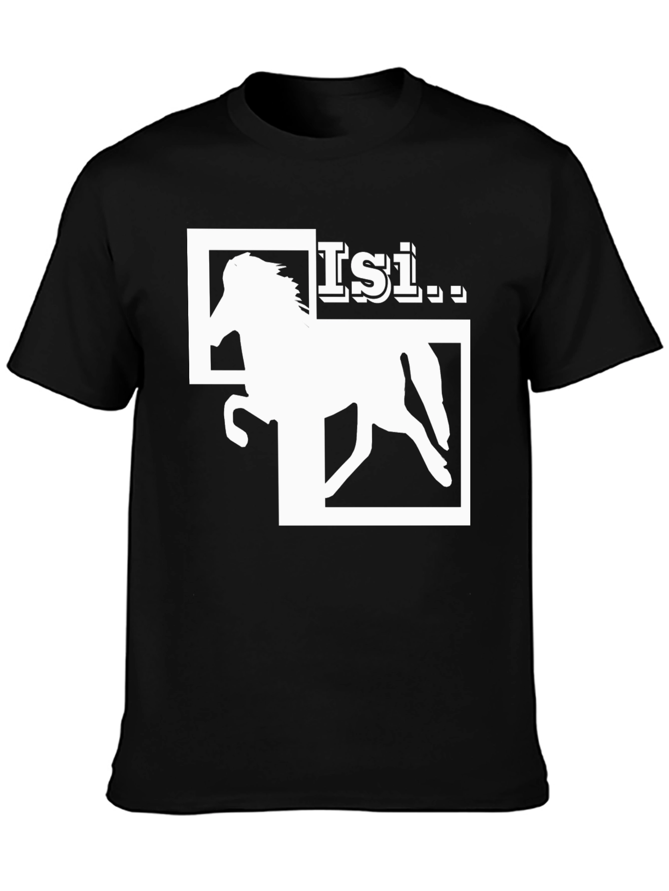 Isi Horse Graphic T-Shirt - Black Cotton Tee