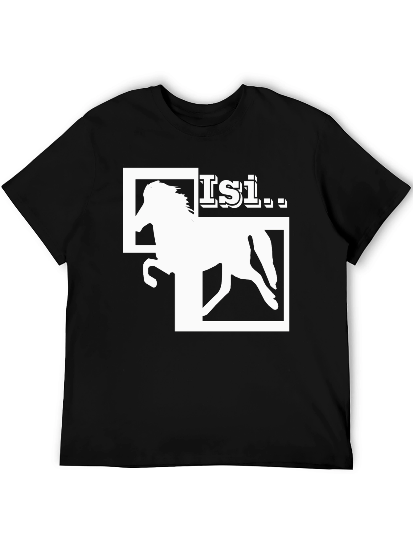 Isi Horse Graphic T-Shirt - Black Cotton Tee
