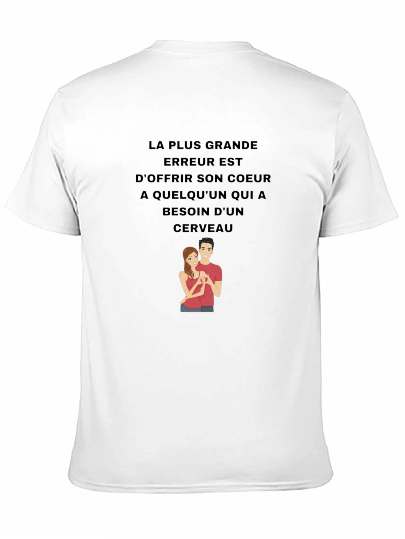 Humorous Graphic T-Shirt - Brains Over Hearts