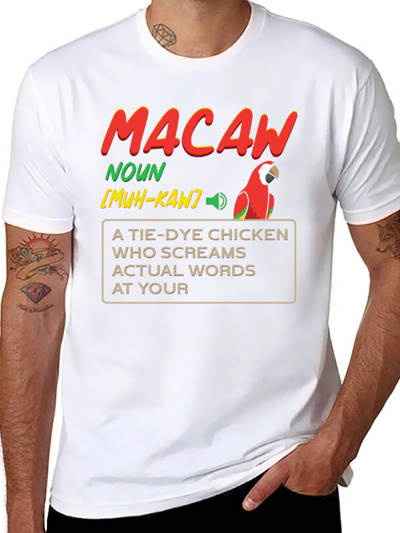 Macaw Definition Graphic T-Shirt - Novelty Bird Lover Tee