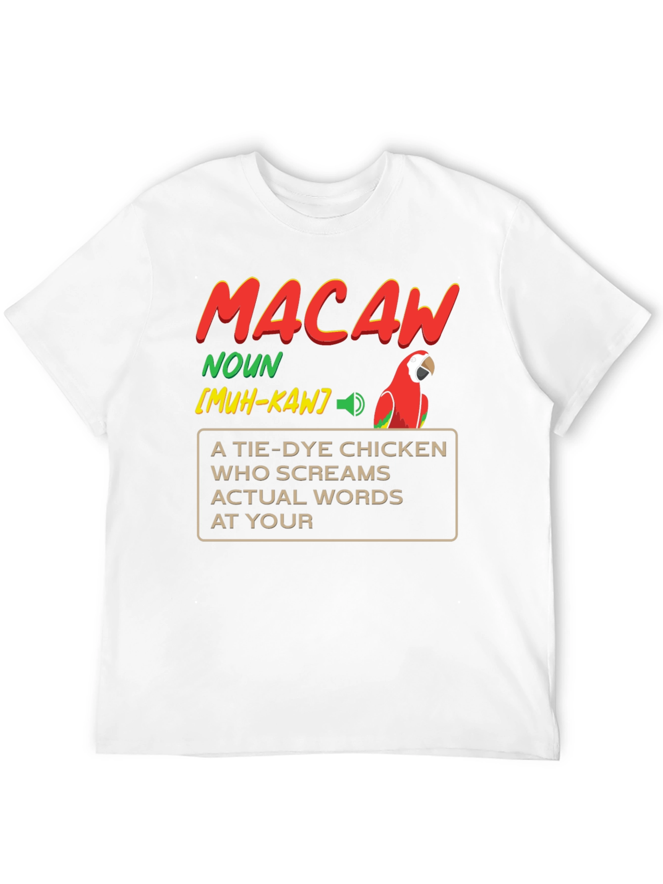 Macaw Definition Graphic T-Shirt - Novelty Bird Lover Tee
