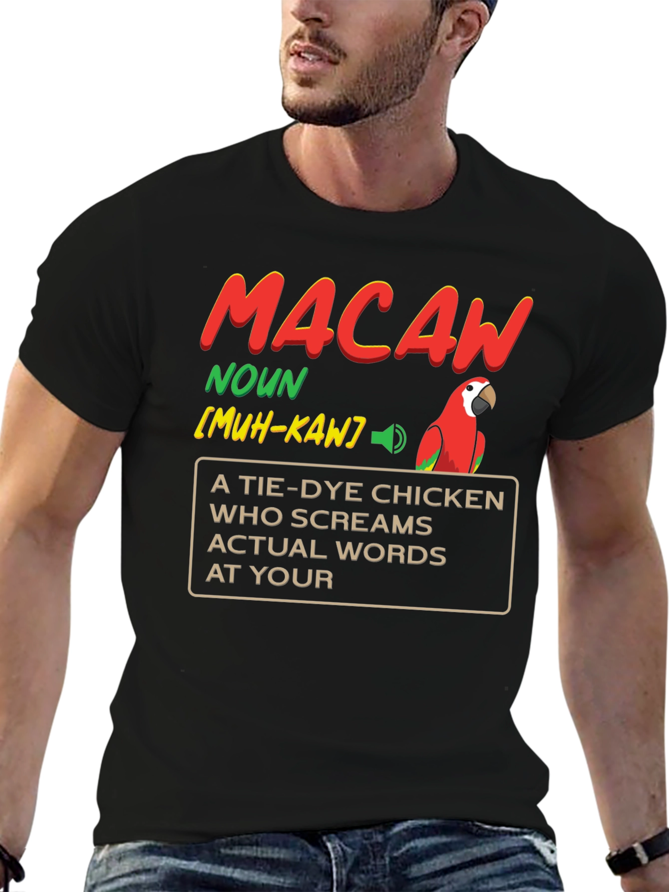 Macaw Definition Graphic T-Shirt - Novelty Bird Lover Tee