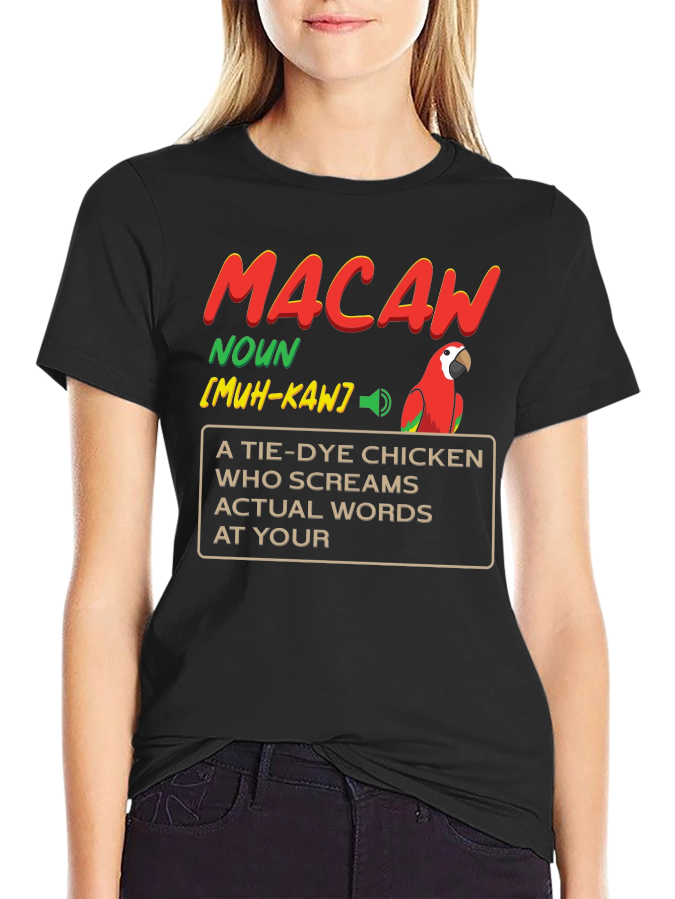 Macaw Definition Graphic T-Shirt - Novelty Bird Lover Tee
