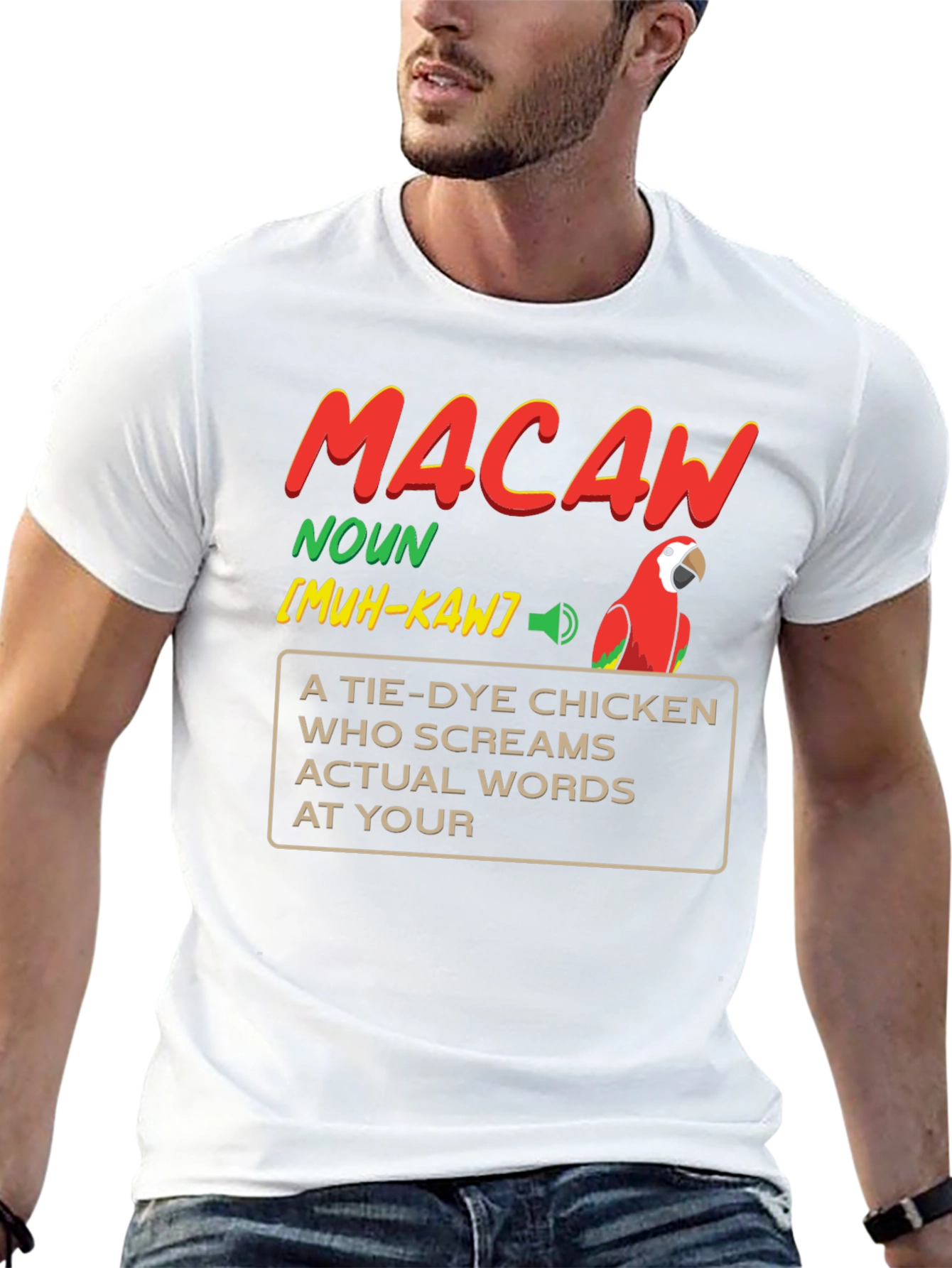 Macaw Definition Graphic T-Shirt - Novelty Bird Lover Tee