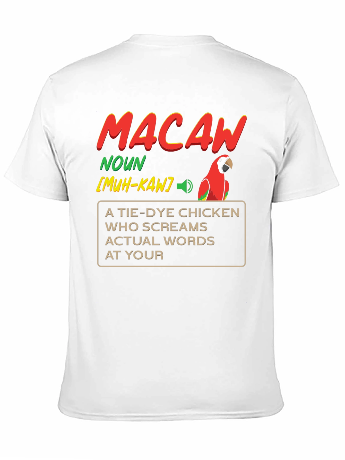 Macaw Definition Graphic T-Shirt - Novelty Bird Lover Tee