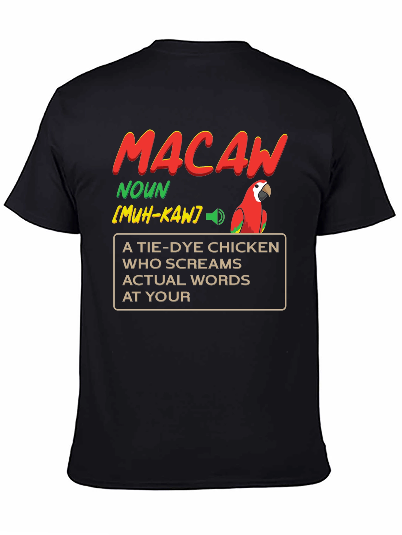 Macaw Definition Graphic T-Shirt - Novelty Bird Lover Tee