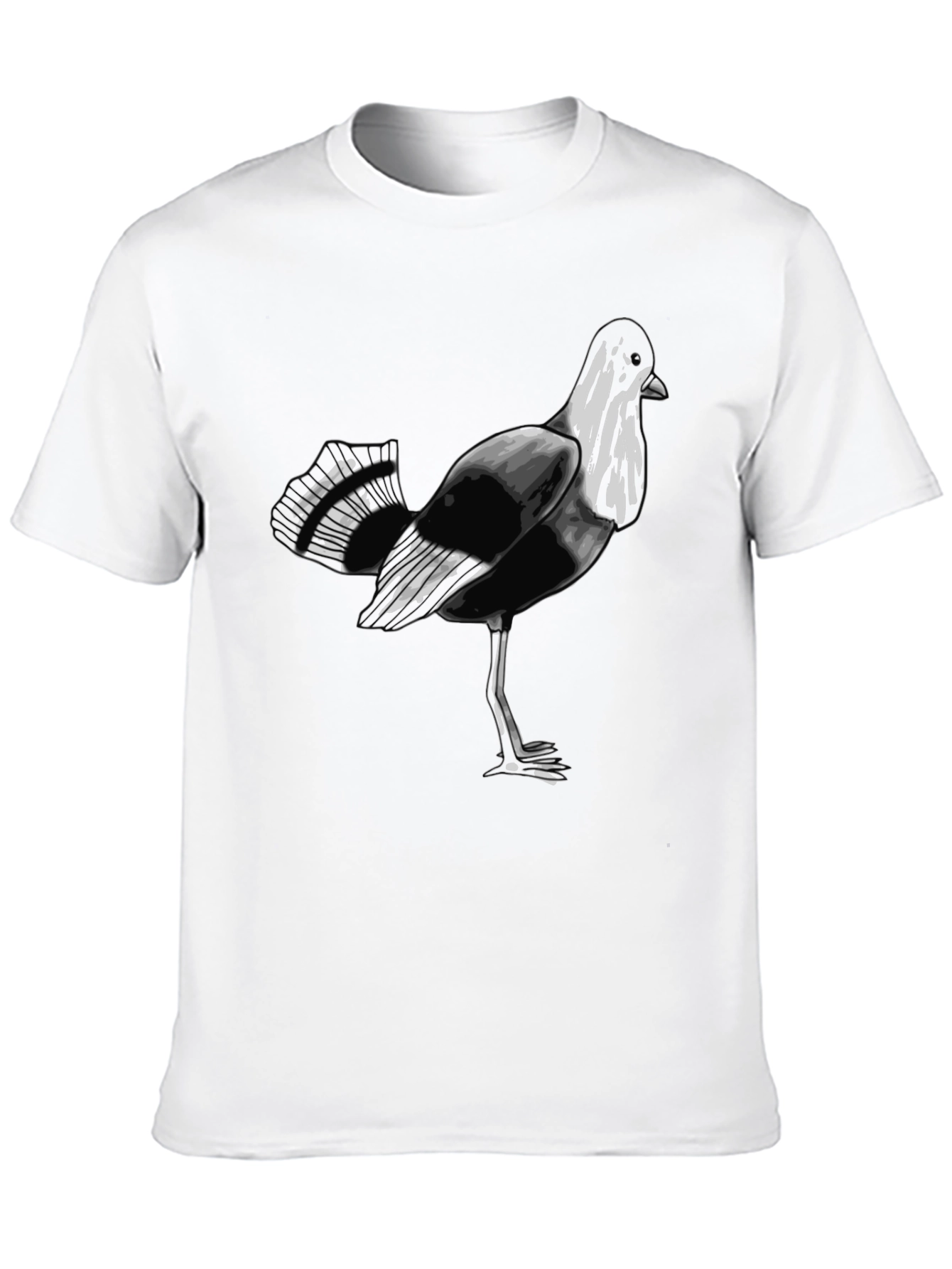 Bird Graphic Print Black T-Shirt