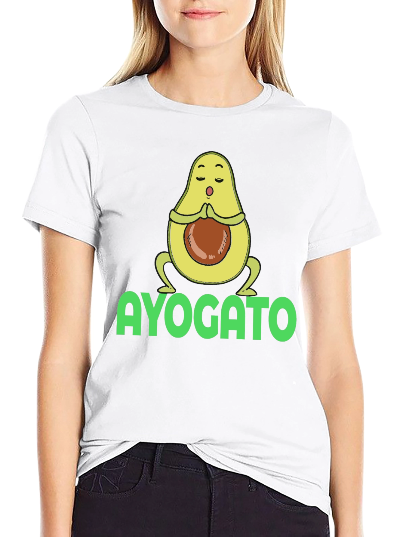 Ayogato T-Shirt - Meditating Avocado Yoga Tee