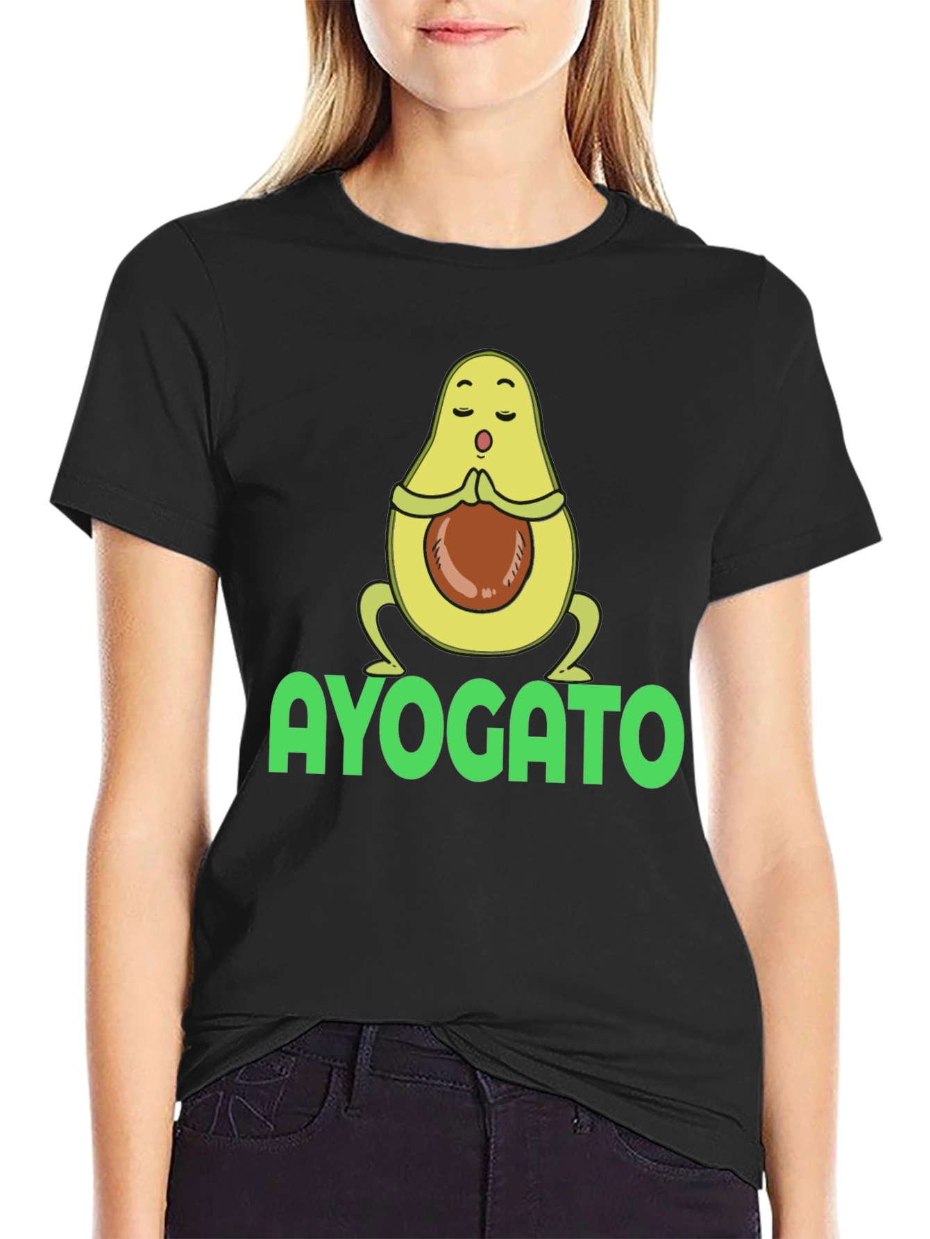 Ayogato T-Shirt - Meditating Avocado Yoga Tee