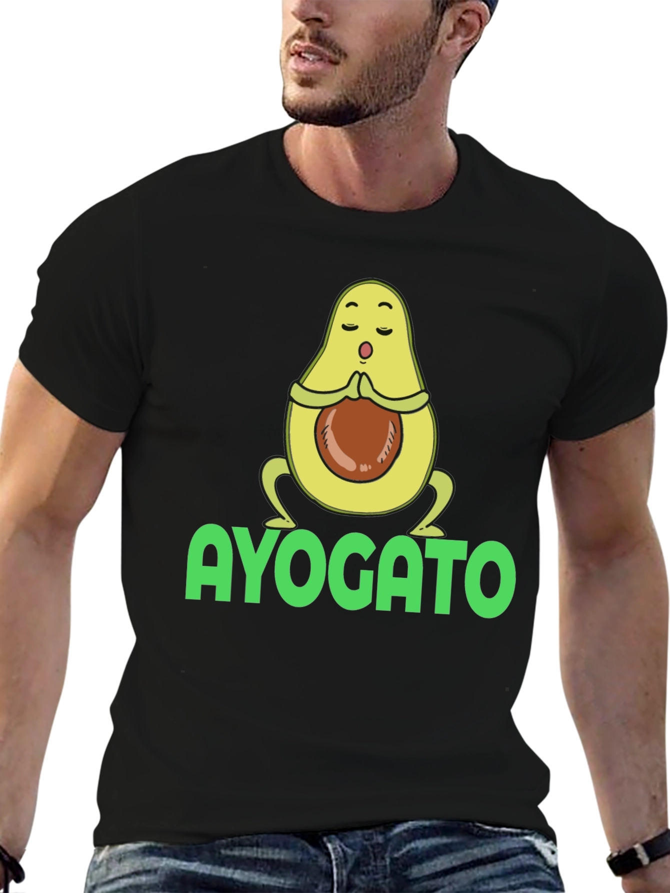 Ayogato T-Shirt - Meditating Avocado Yoga Tee
