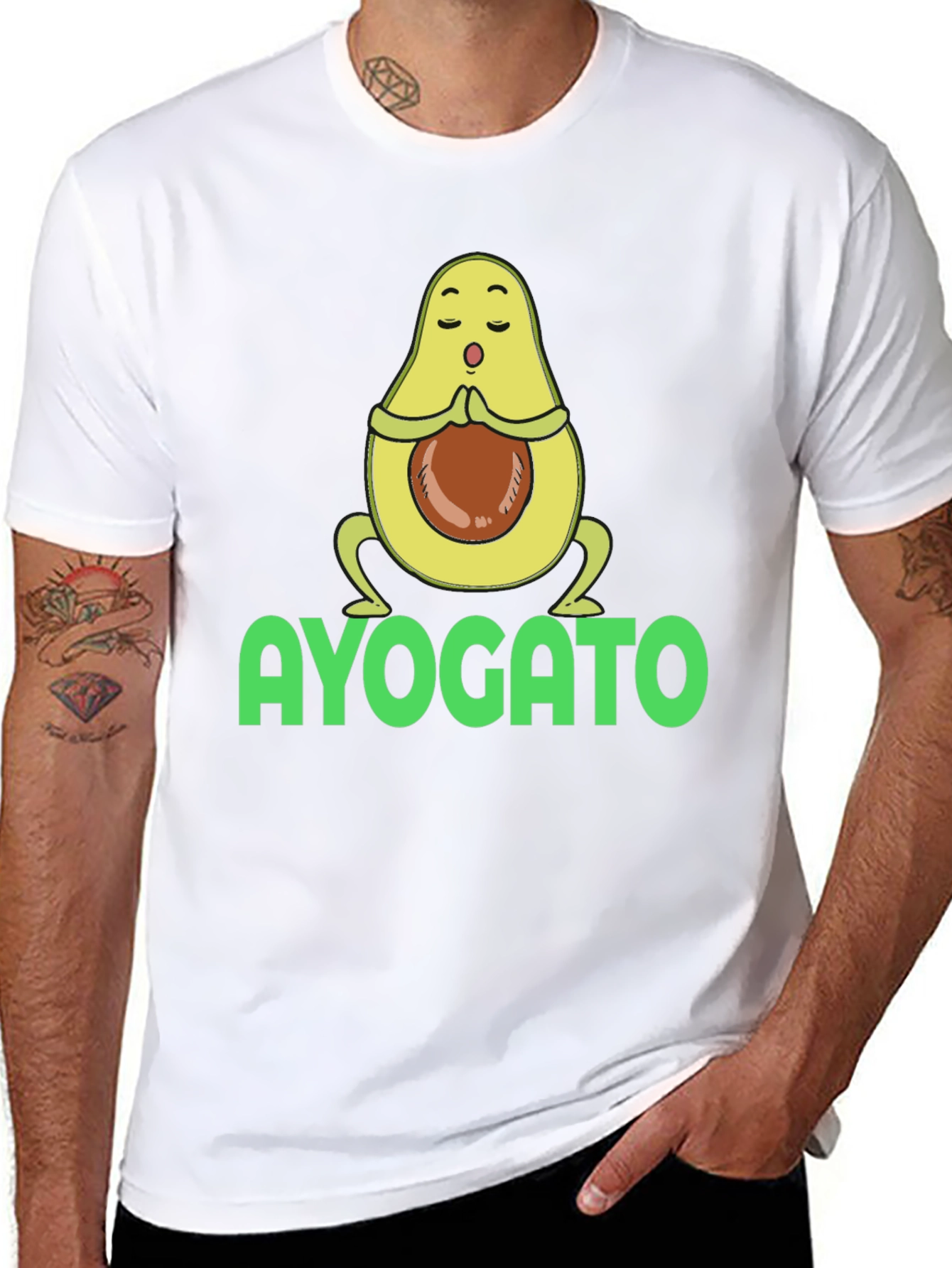 Ayogato T-Shirt - Meditating Avocado Yoga Tee