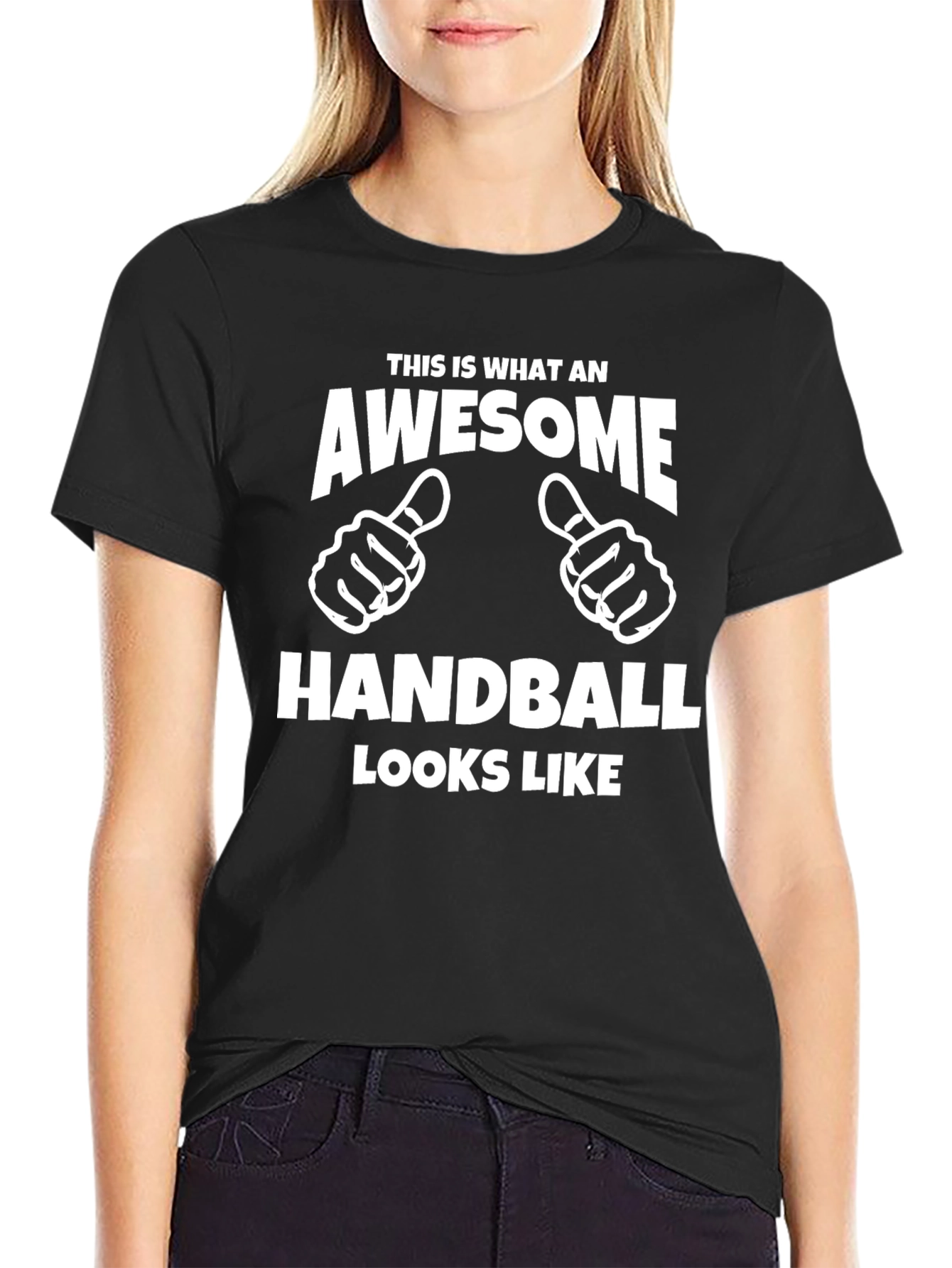 Awesome Handball Player Black T-Shirt