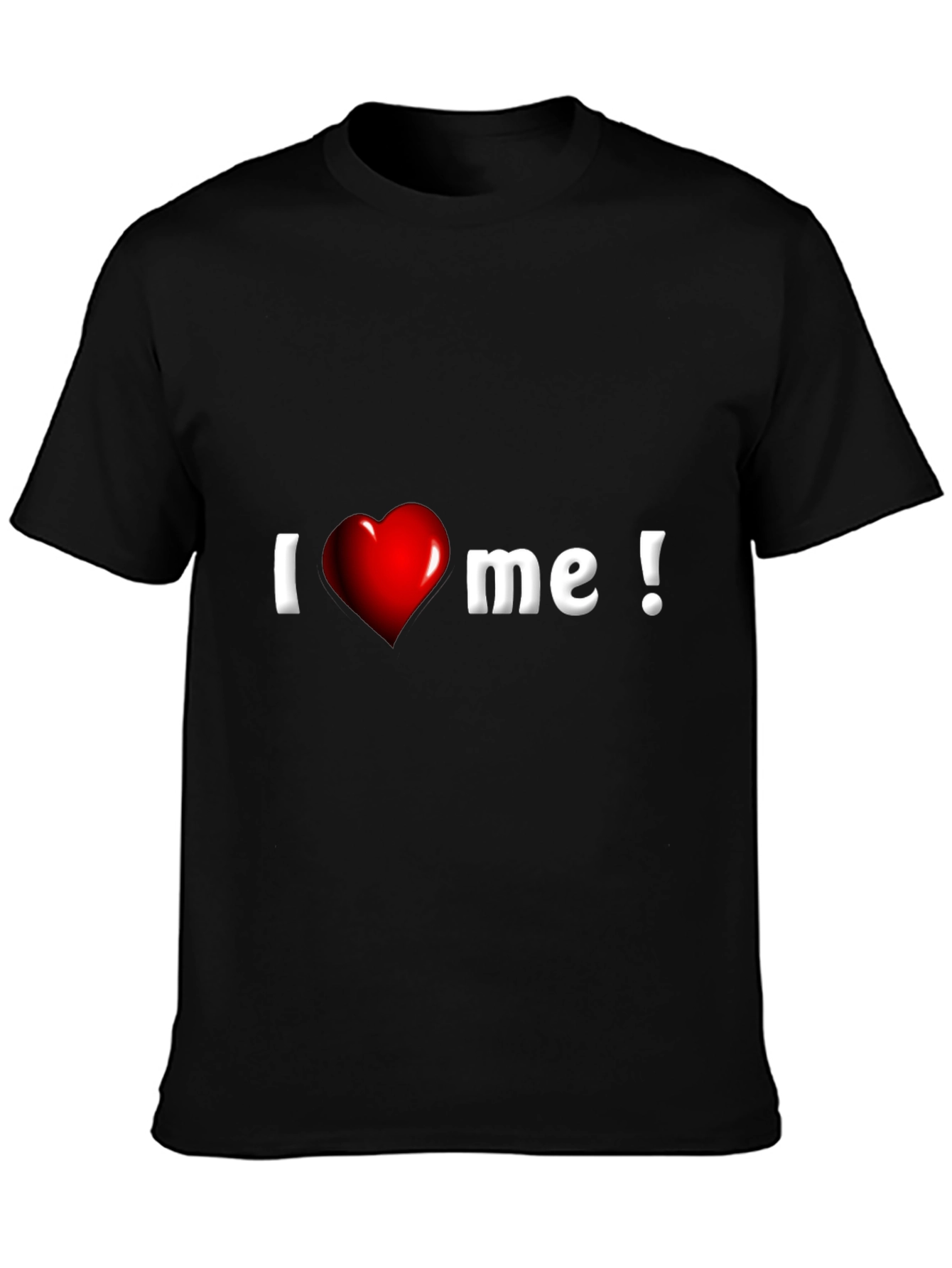 I Heart Me Graphic Tee - Black Cotton Blend