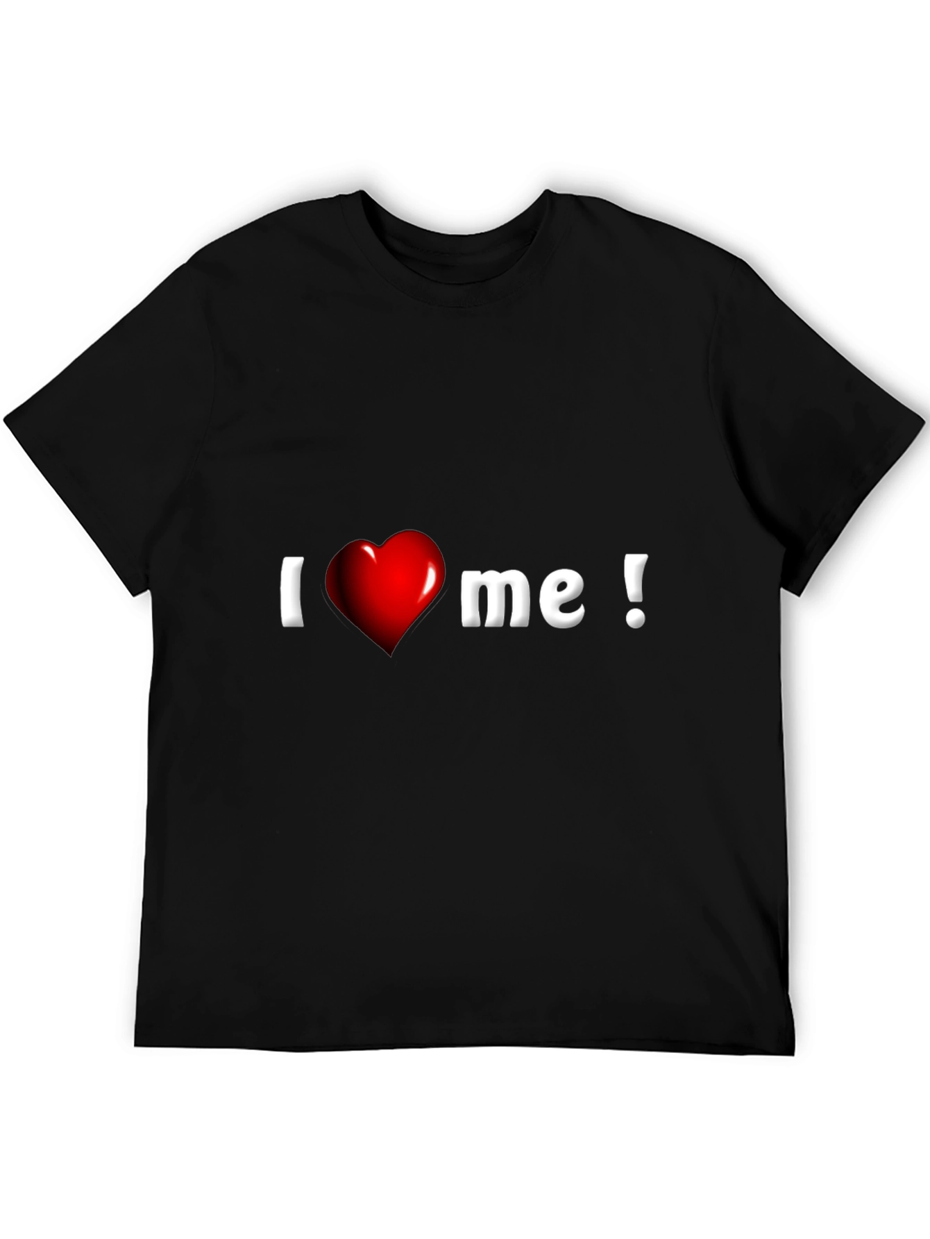 I Heart Me Graphic Tee - Black Cotton Blend