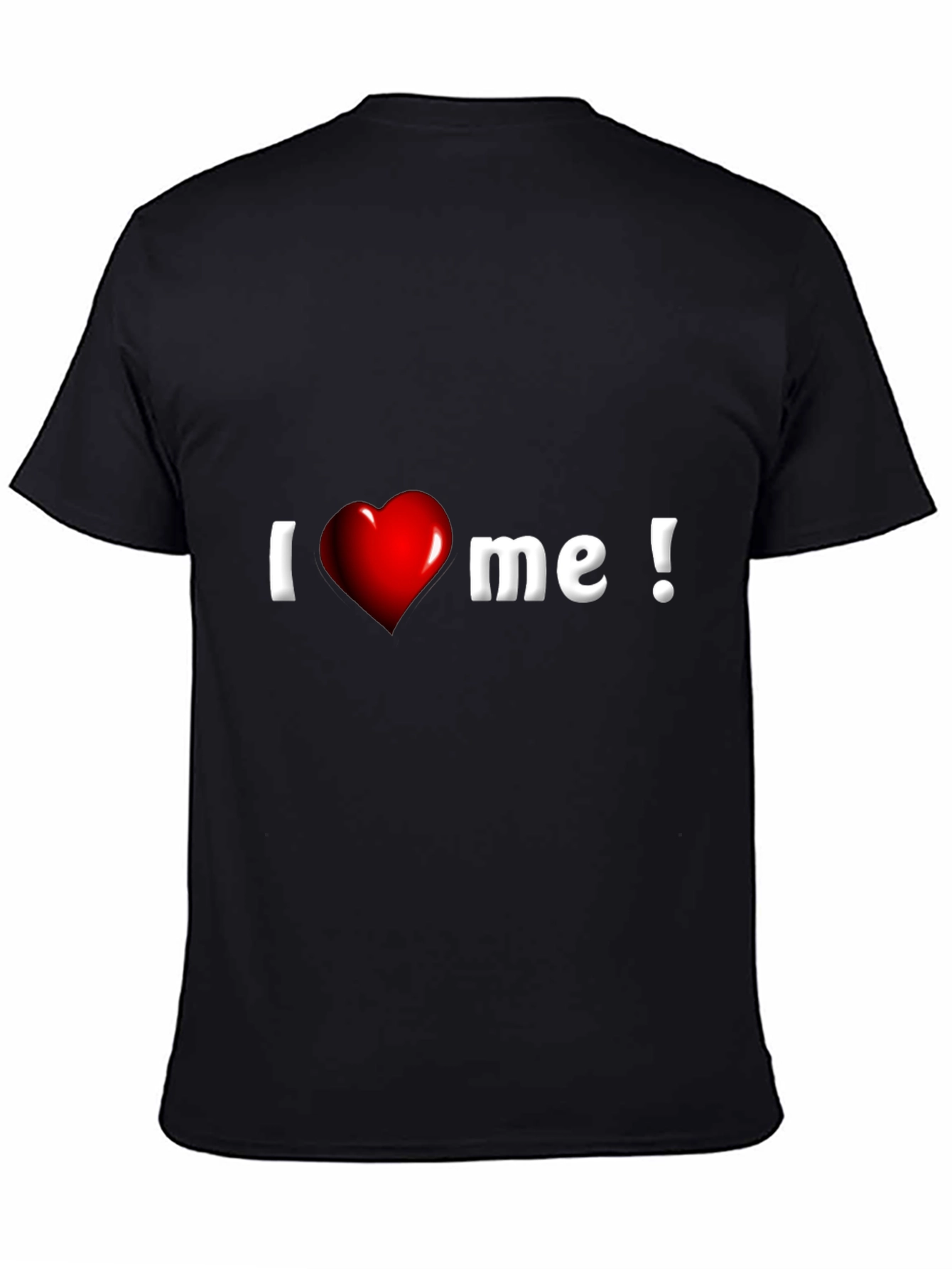 I Heart Me Graphic Tee - Black Cotton Blend