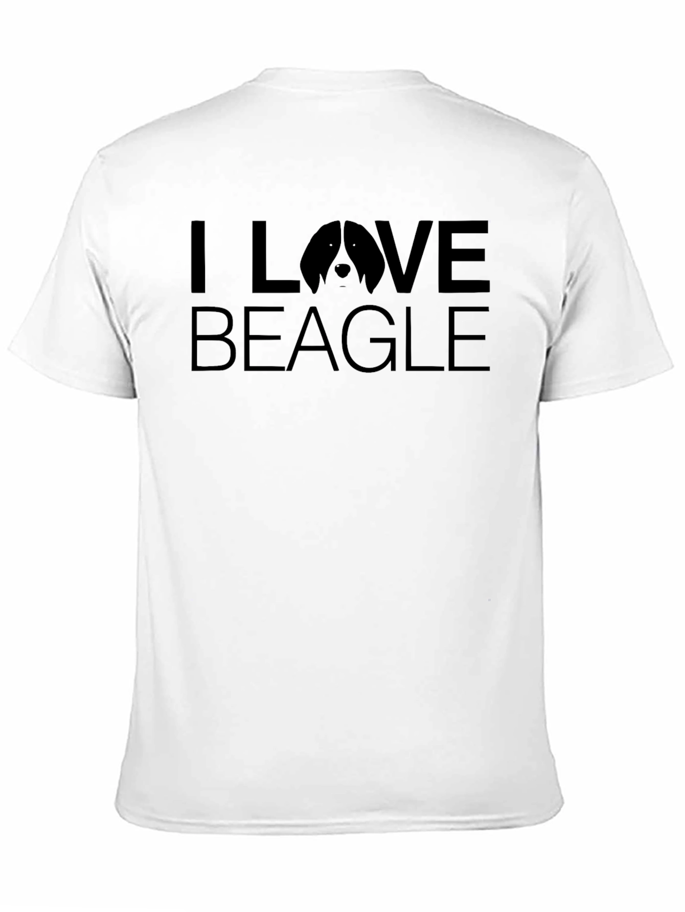 I Love Beagle T-Shirt - Black Crew Neck Tee
