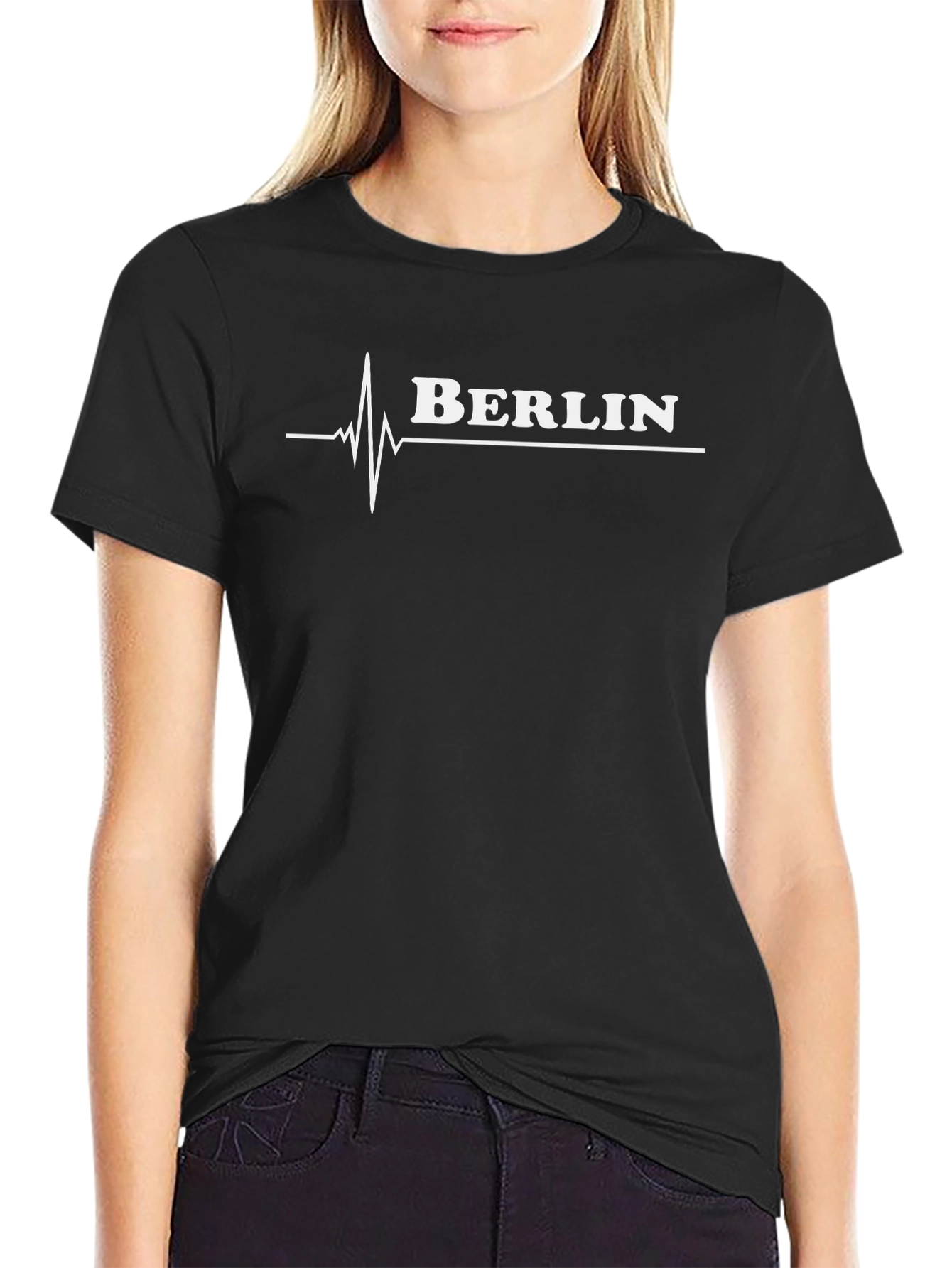 Berlin Heartbeat Graphic T-Shirt - Casual Black Tee