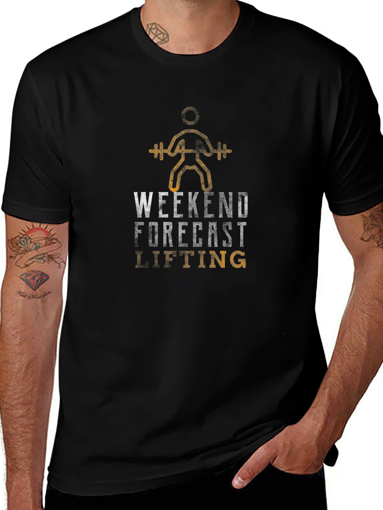 Weekend Forecast Lifting Black Graphic Tee
