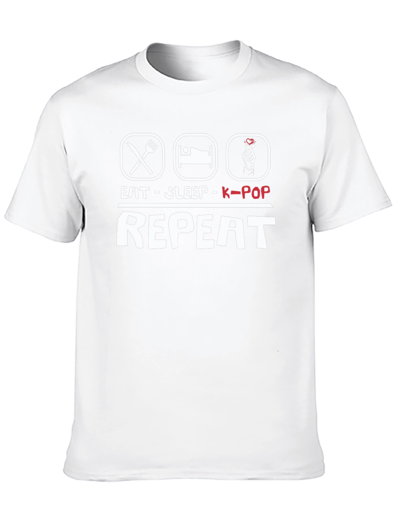Eat Sleep K-Pop Repeat Black T-Shirt