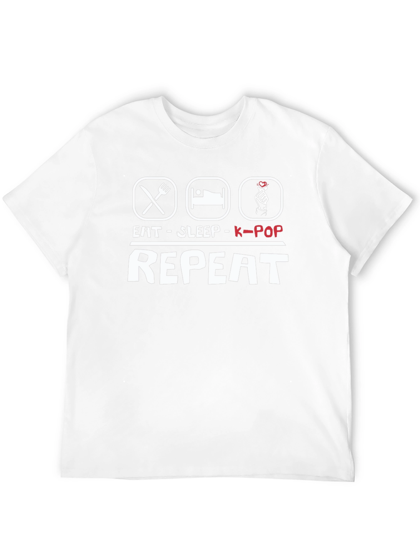 Eat Sleep K-Pop Repeat Black T-Shirt