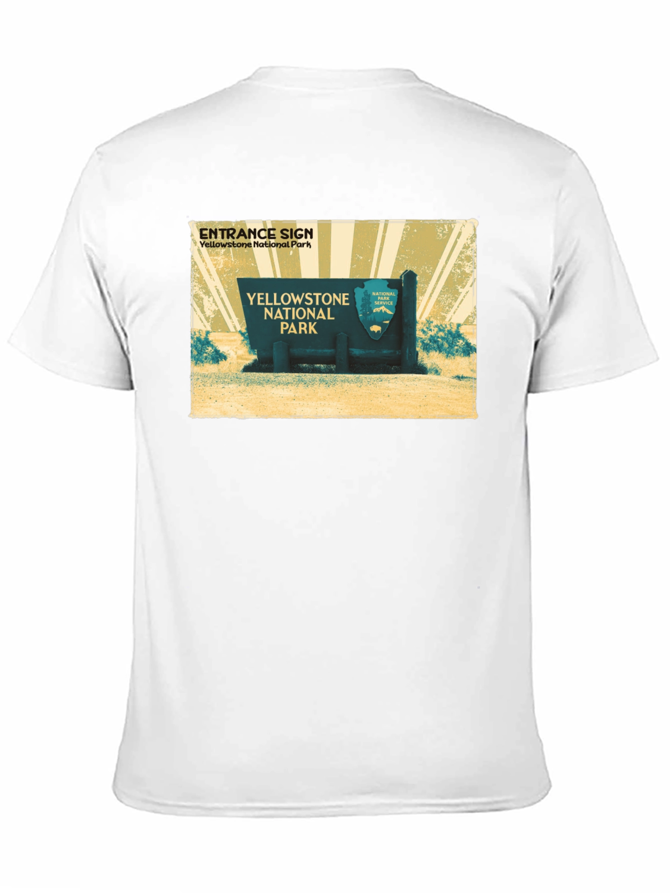 Yellowstone National Park Entrance Sign Black T-Shirt