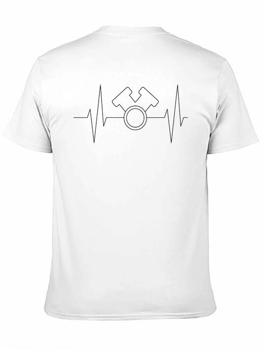 Motor Heartbeat Graphic Tee - Black Cotton