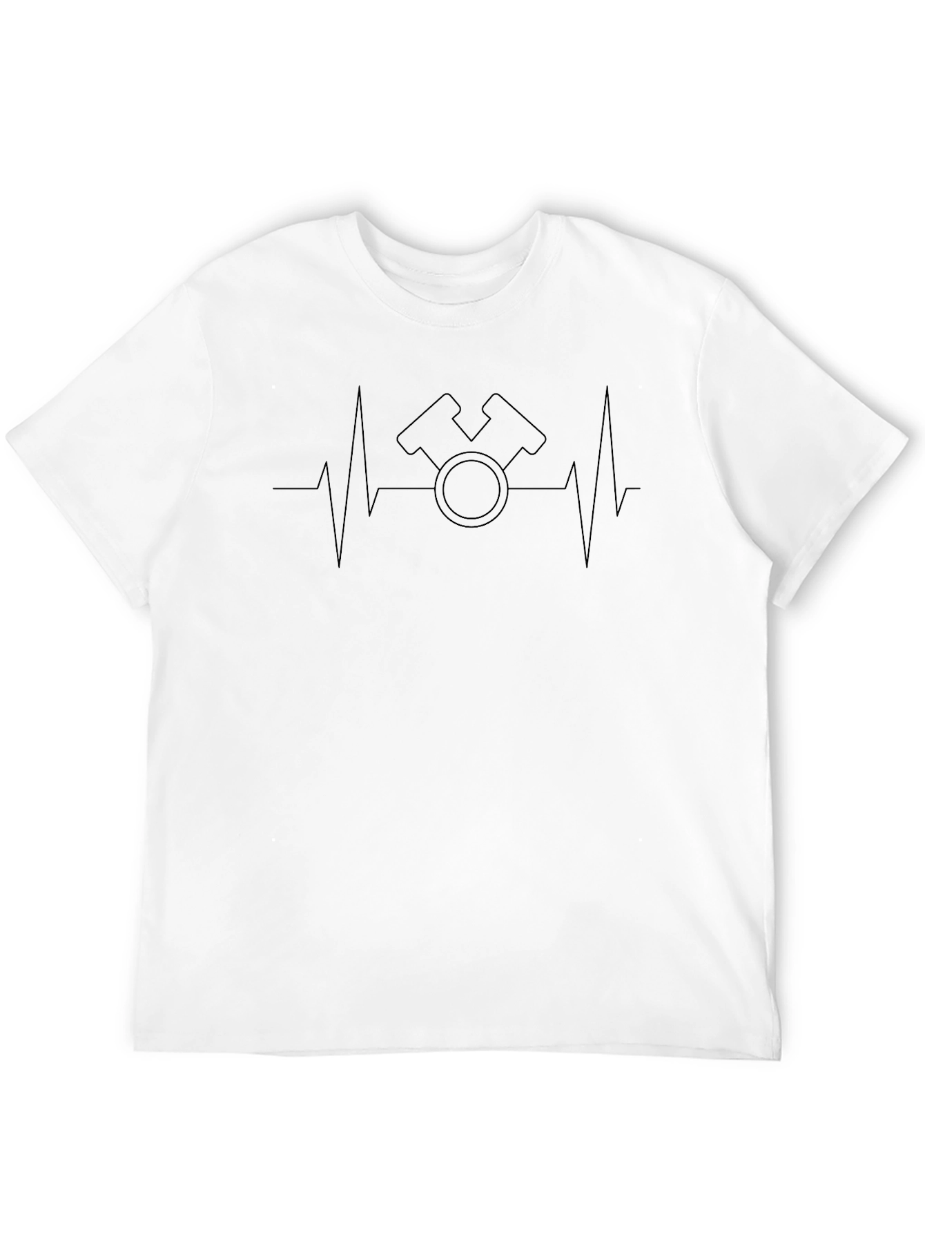 Motor Heartbeat Graphic Tee - Black Cotton