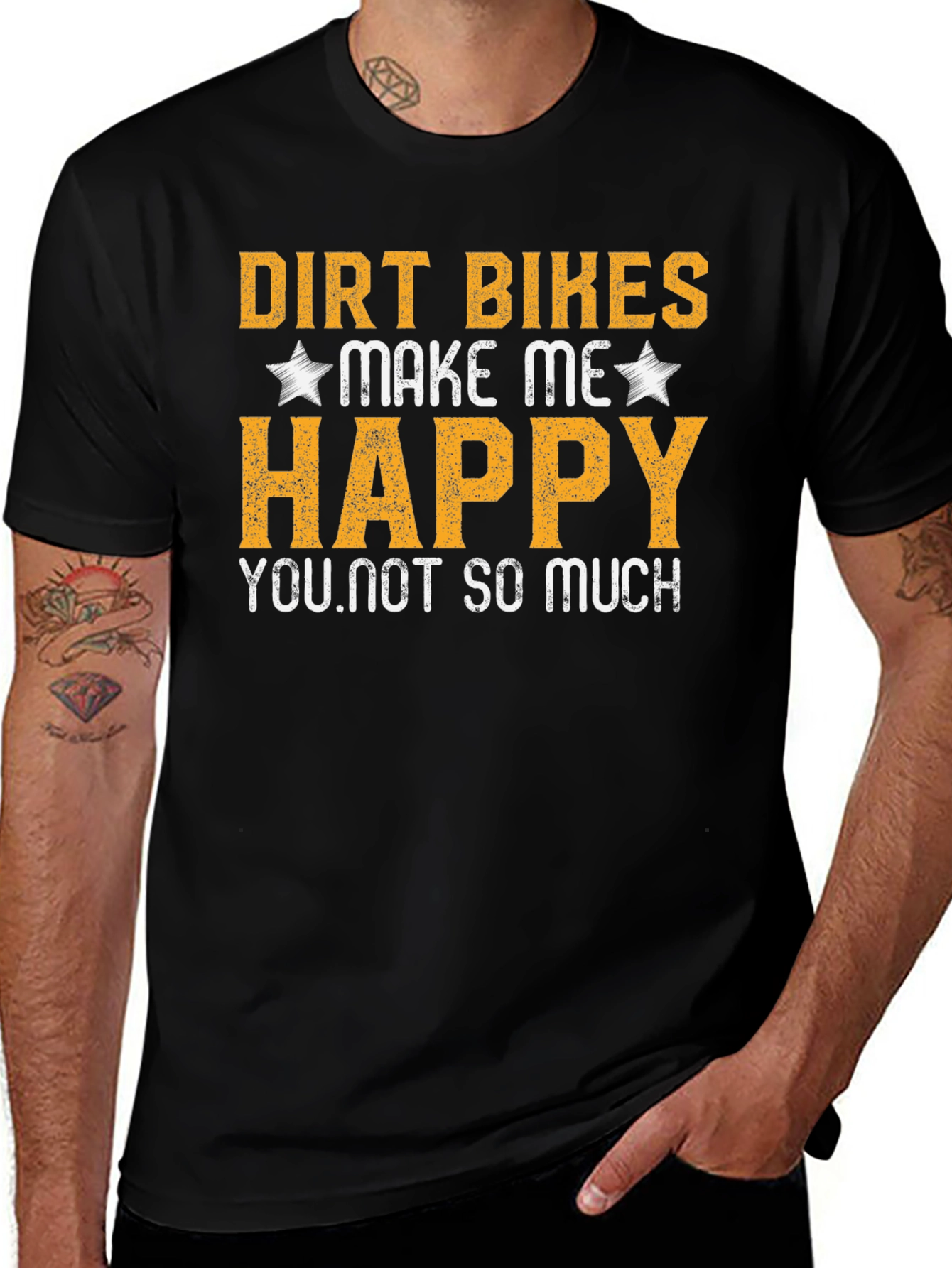 Dirt Bikes Make Me Happy Black T-Shirt