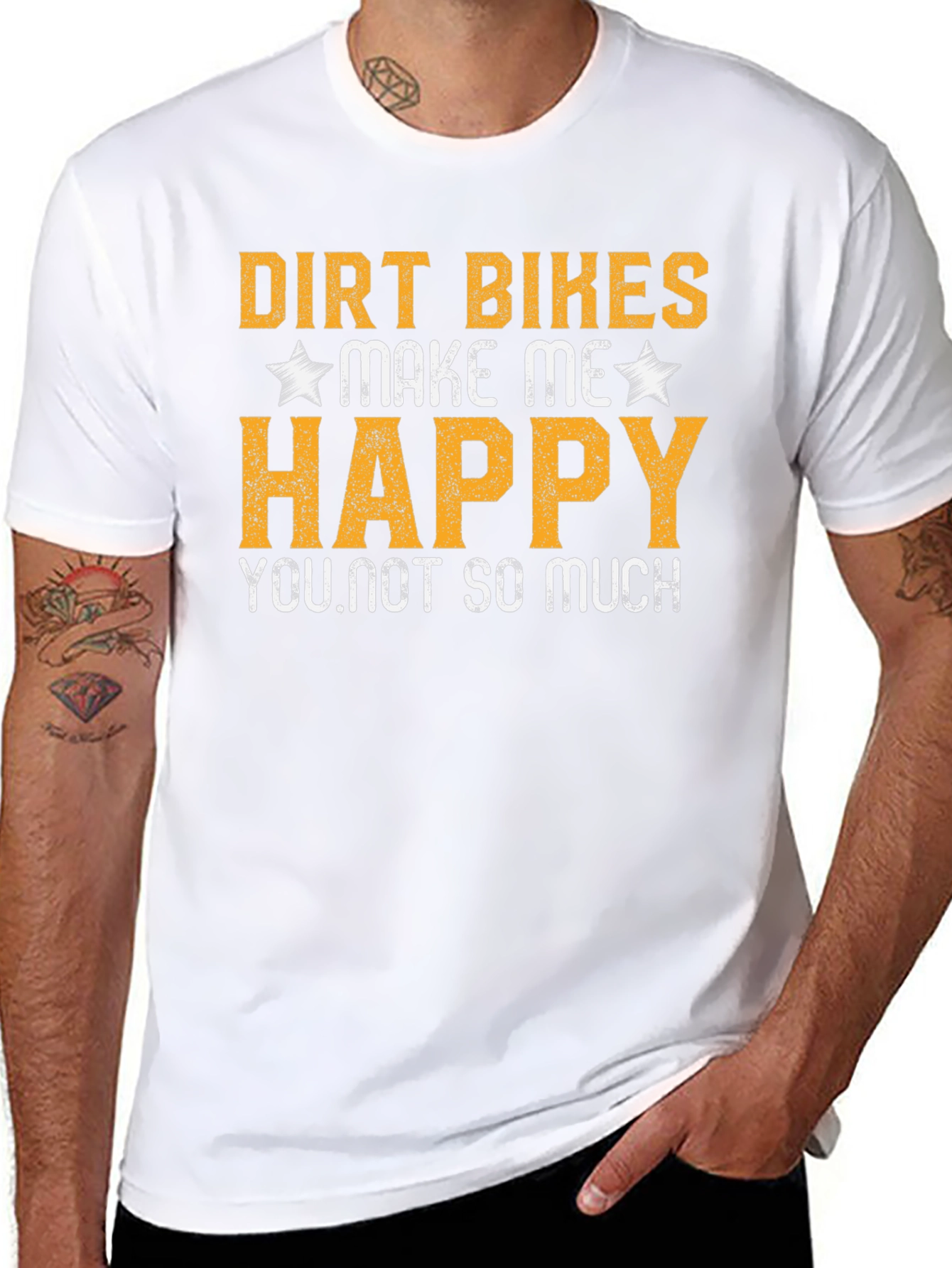 Dirt Bikes Make Me Happy Black T-Shirt