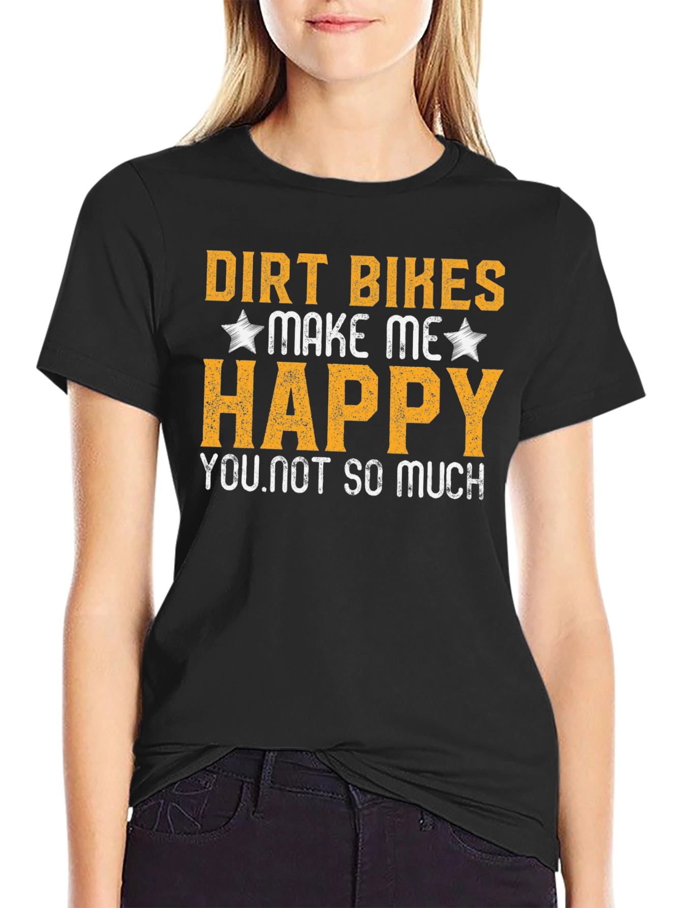 Dirt Bikes Make Me Happy Black T-Shirt