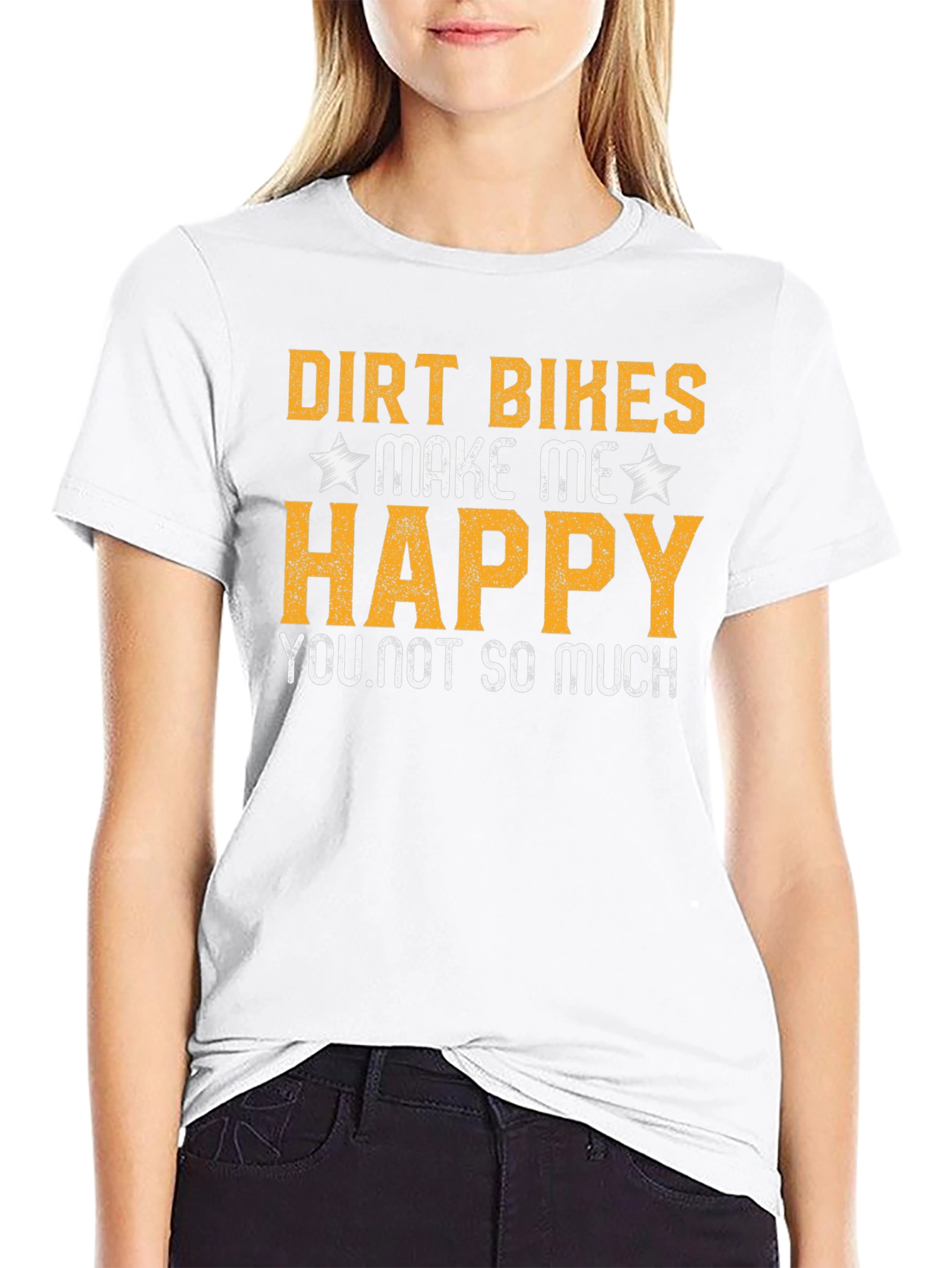 Dirt Bikes Make Me Happy Black T-Shirt